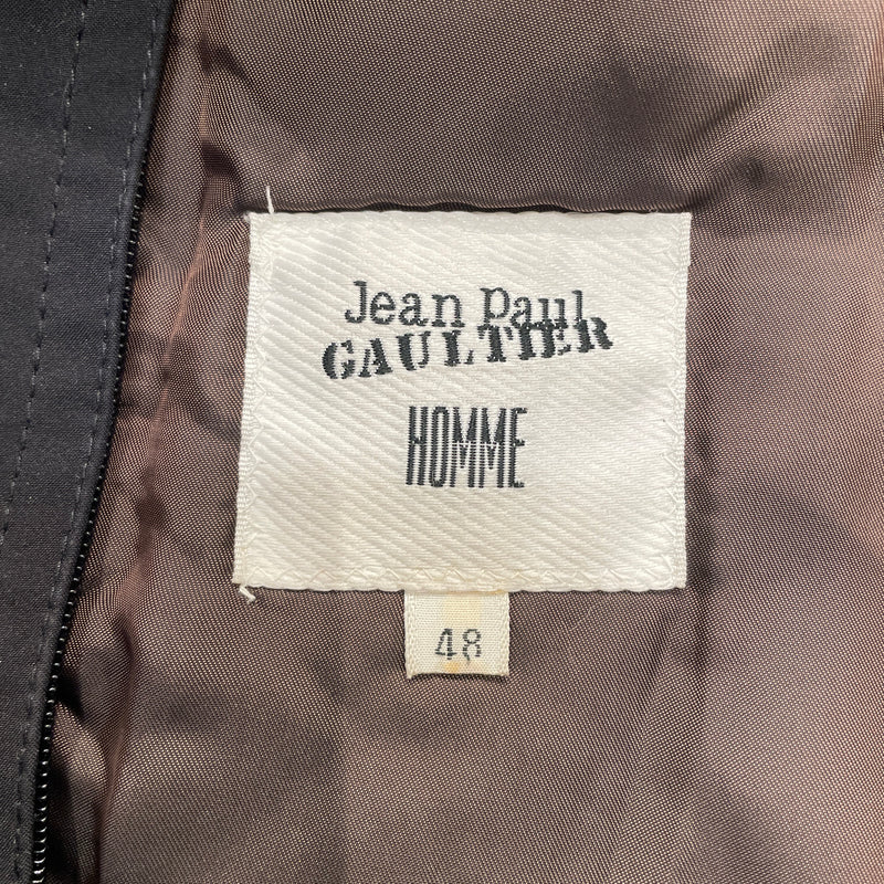 Jean Paul GAULTIER HOMME/Jacket/48/Nylon/BLK/ZIPPER ON HOOD/FUR ON HOOD