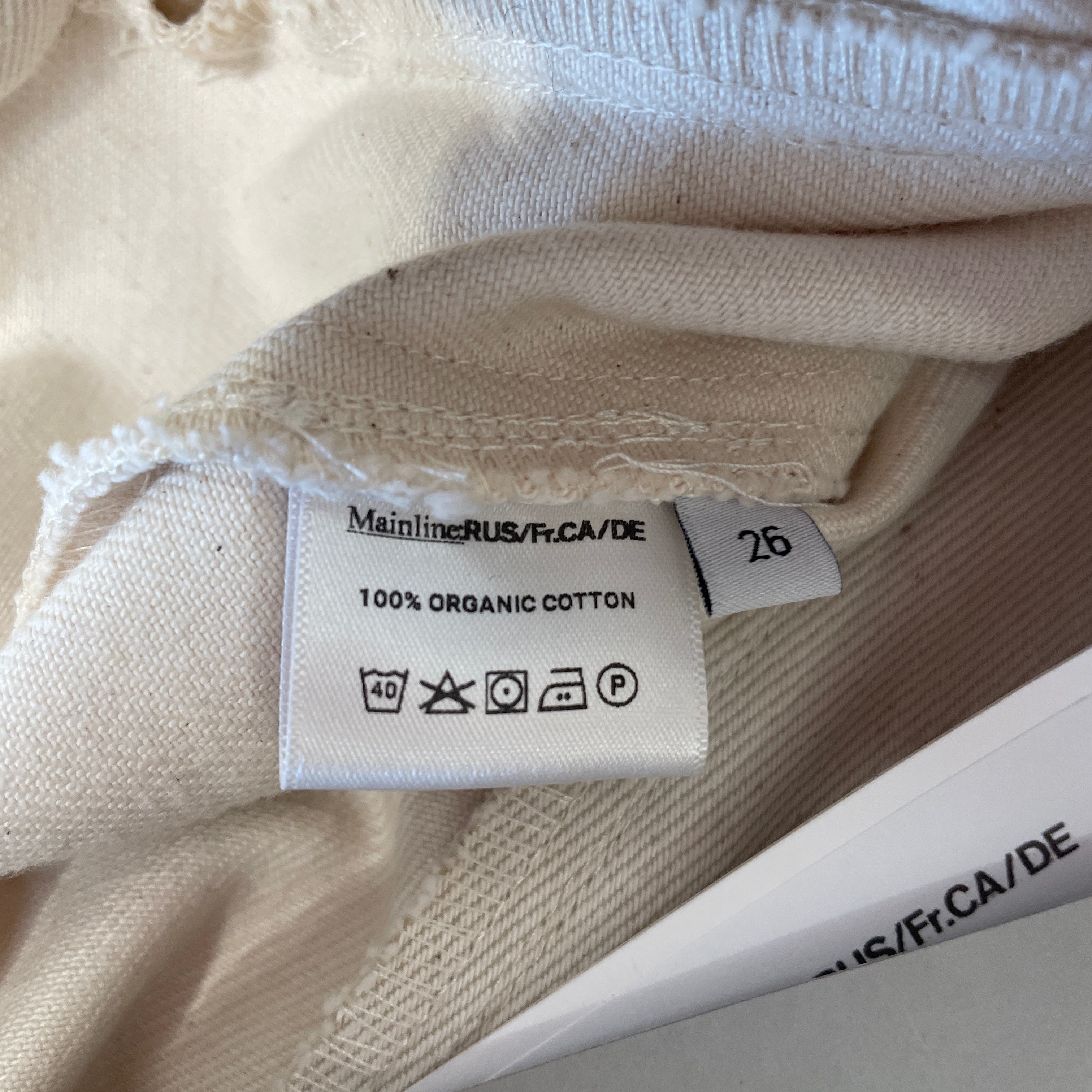 MAINLINE: RUS/FR.CA/DE/Straight Pants/26/Cotton/CRM/ view 3