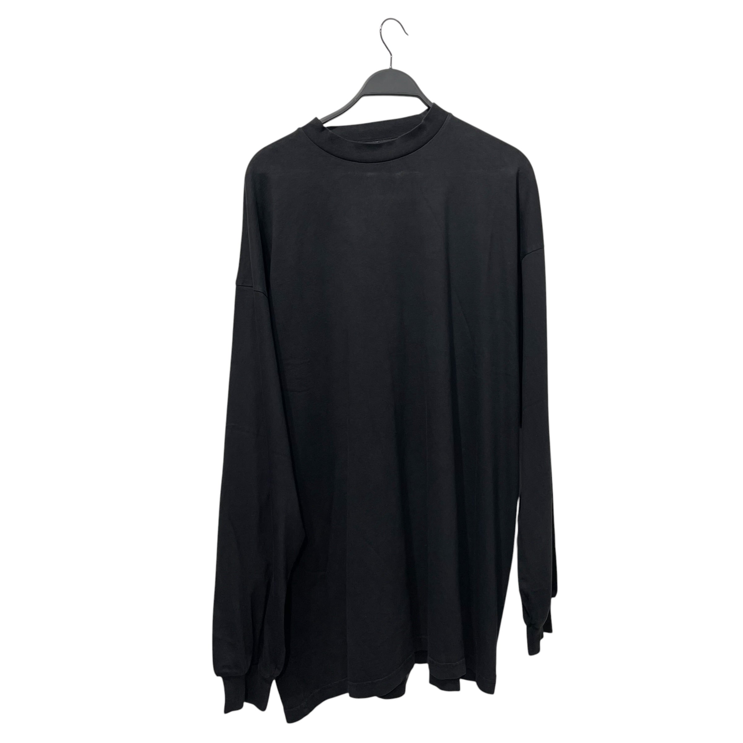BALENCIAGA/LS T-Shirt/4/Cotton/BLK/blank logo on bottom back view 2