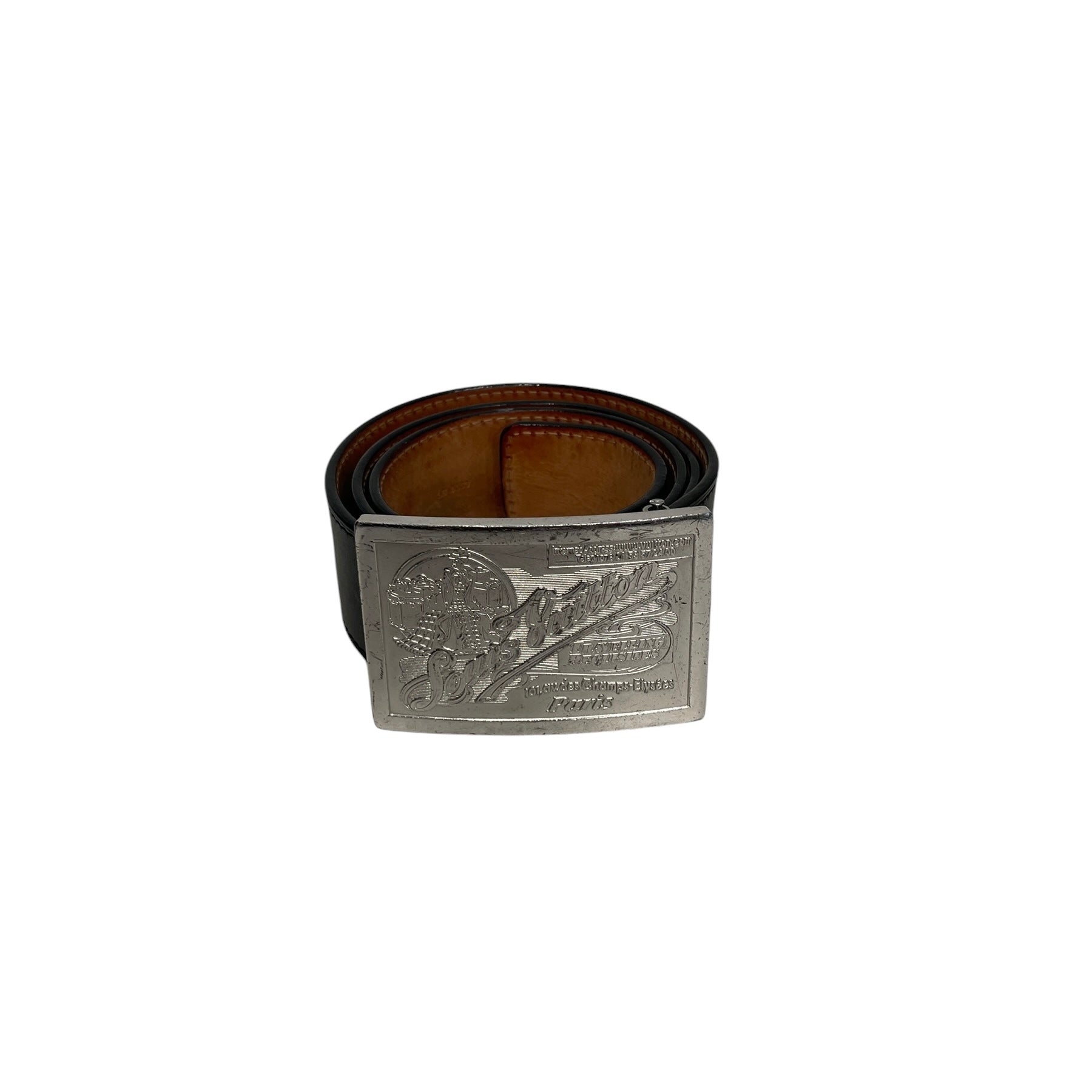 LOUIS VUITTON/Belt/Leather/BLK/TRAVELING REQUISITES BUCKLE view 1