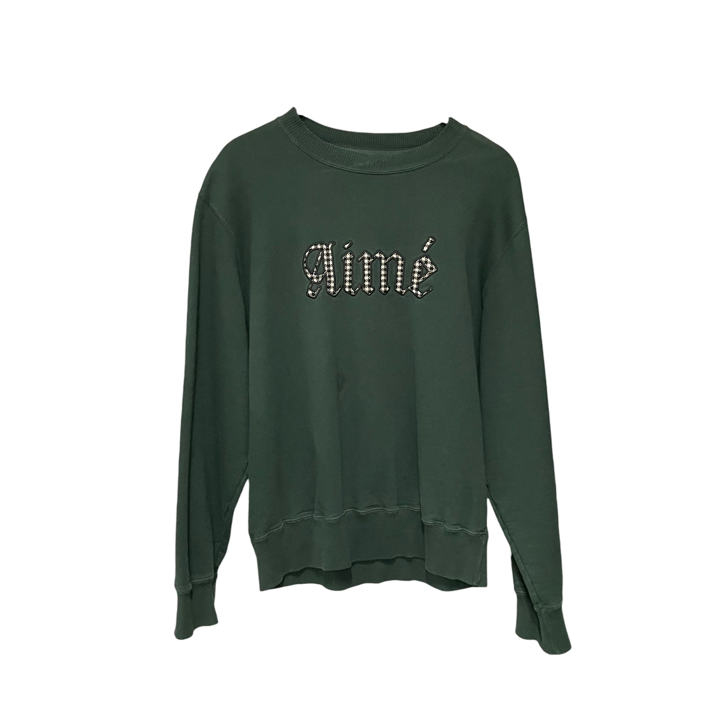 AIME LEON DORE/Sweater/L/Cotton/GRN/HOUNDSTOOTH LOGO view 1
