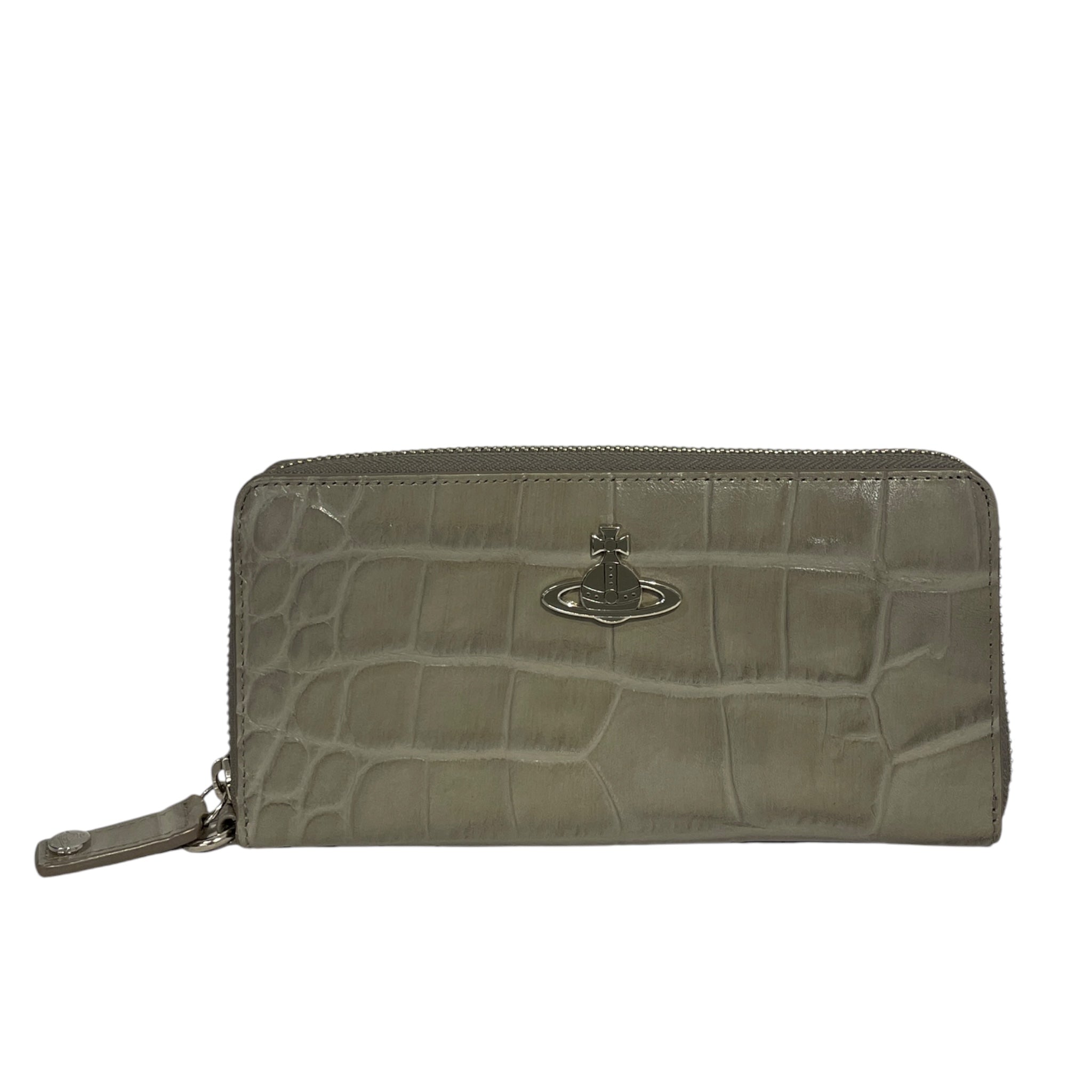 Vivienne Westwood/Long Wallet/Animal Pattern/Leather/GRY/L's/CROC, GRY & SLV ORB view 1