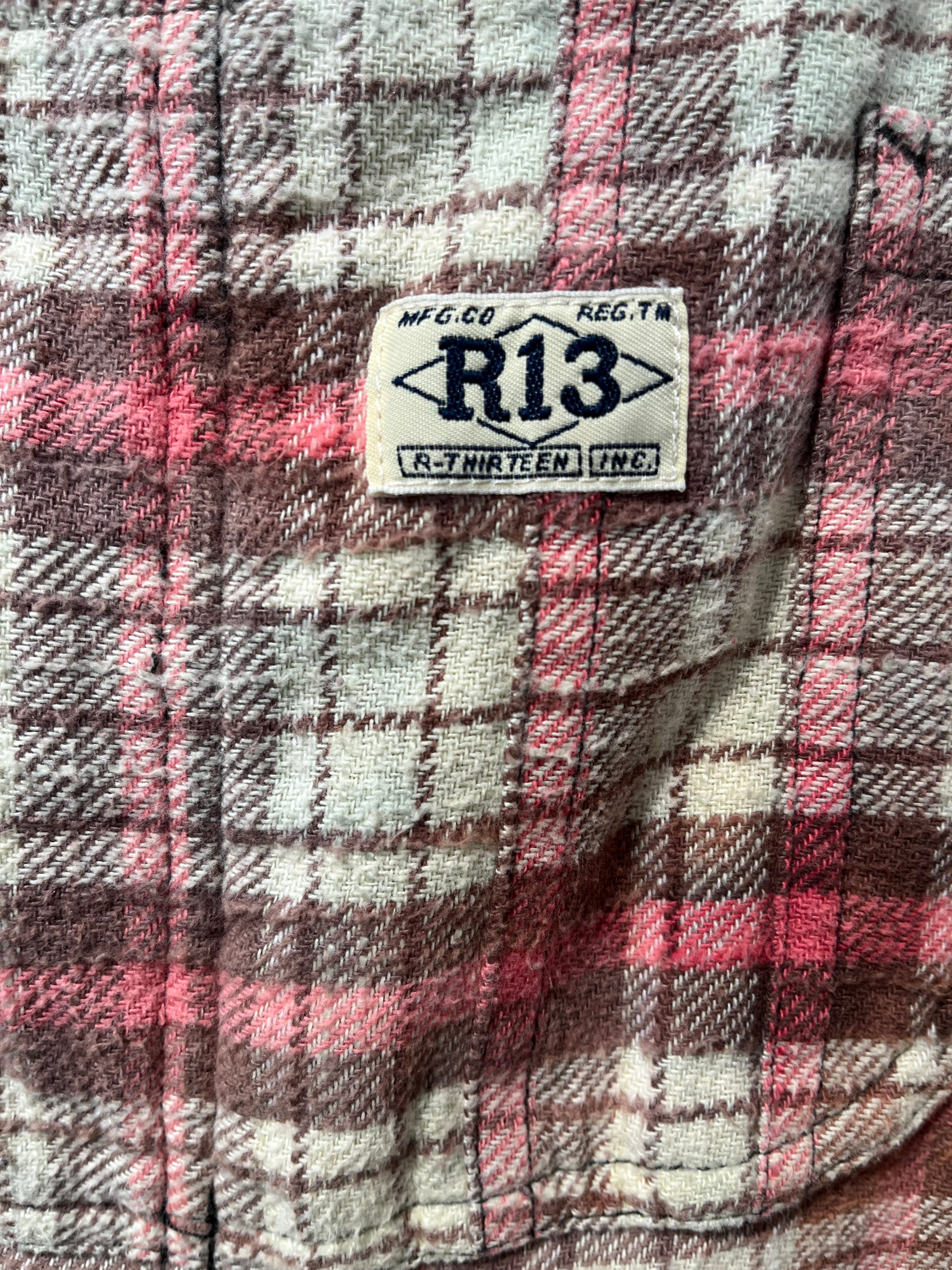 R13/Overall/S/Plaid/Cotton/RED/WIDE LEG CROPPED OVERSALLS view 8