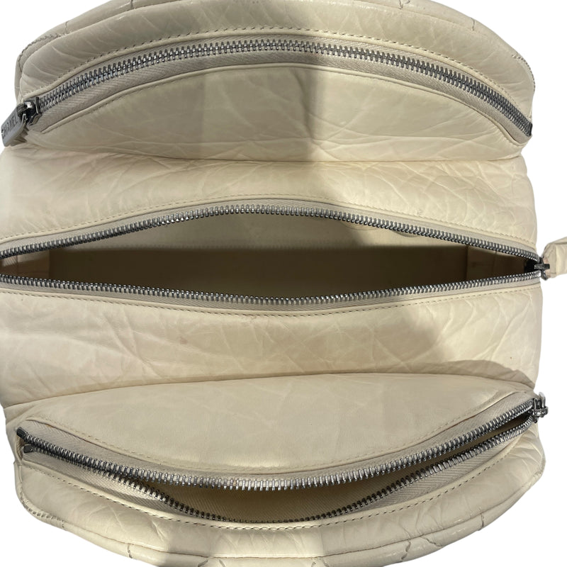 CHANEL/Hand Bag/Leather/CRM/QUILTED BOWLER BAG