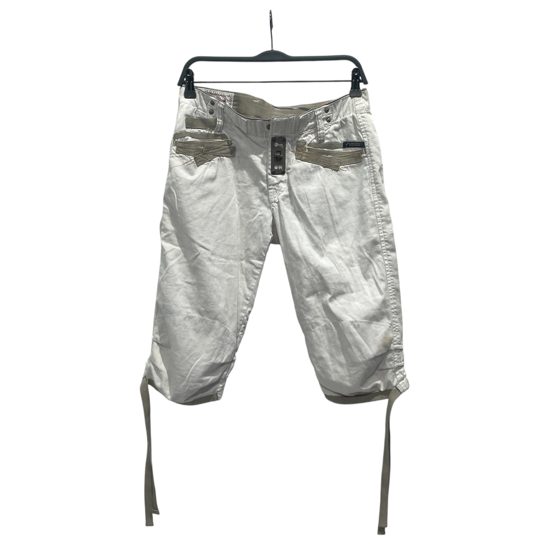 MARITHE FRANCOIS GIRBAUD/Shorts/28/Cotton/WHT/Early 2000s Bermuda Lock Short view 1