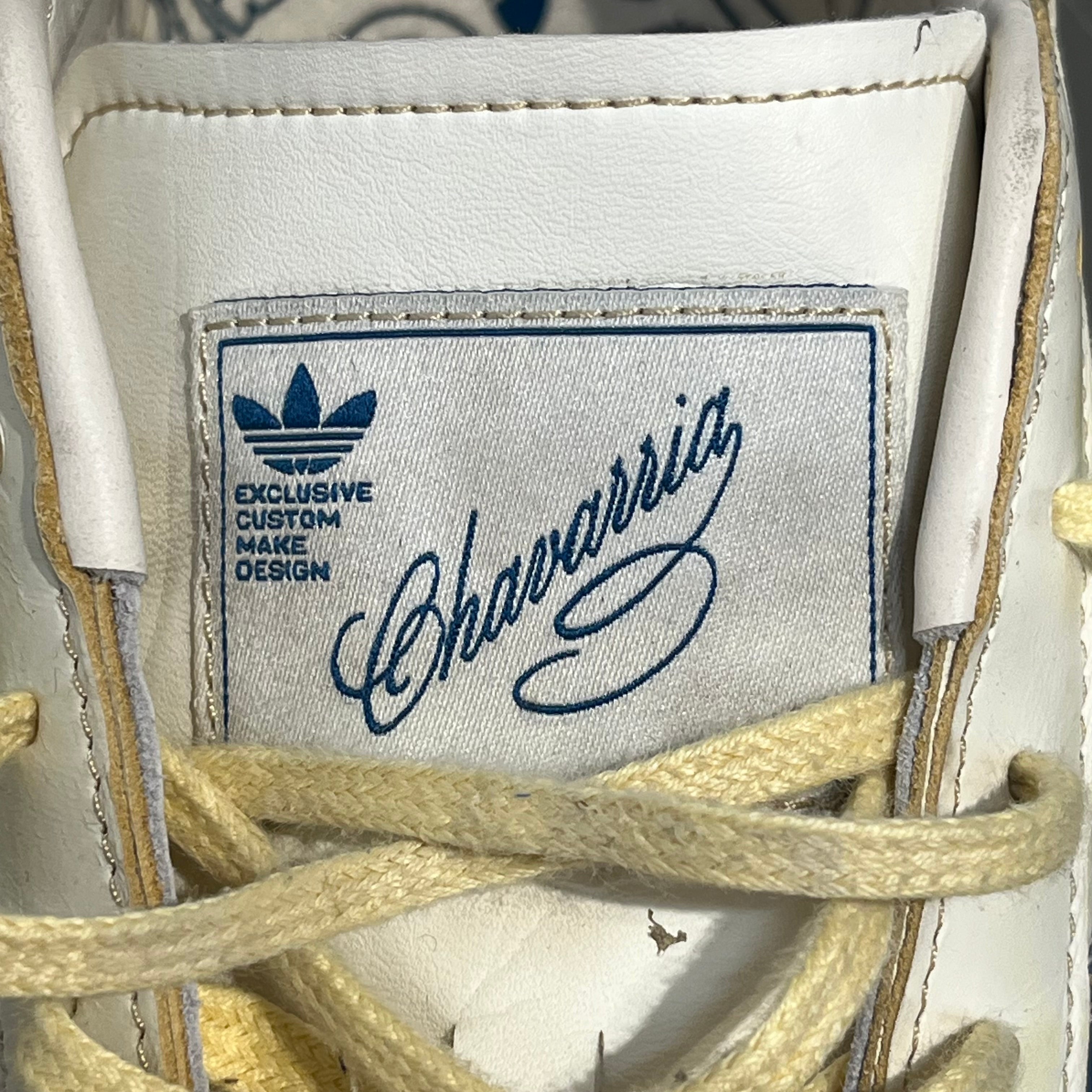 WILLY CHAVARRIA/adidas/Low-Sneakers/US 9/Leather/WHT/blue stripes yellow tint view 10