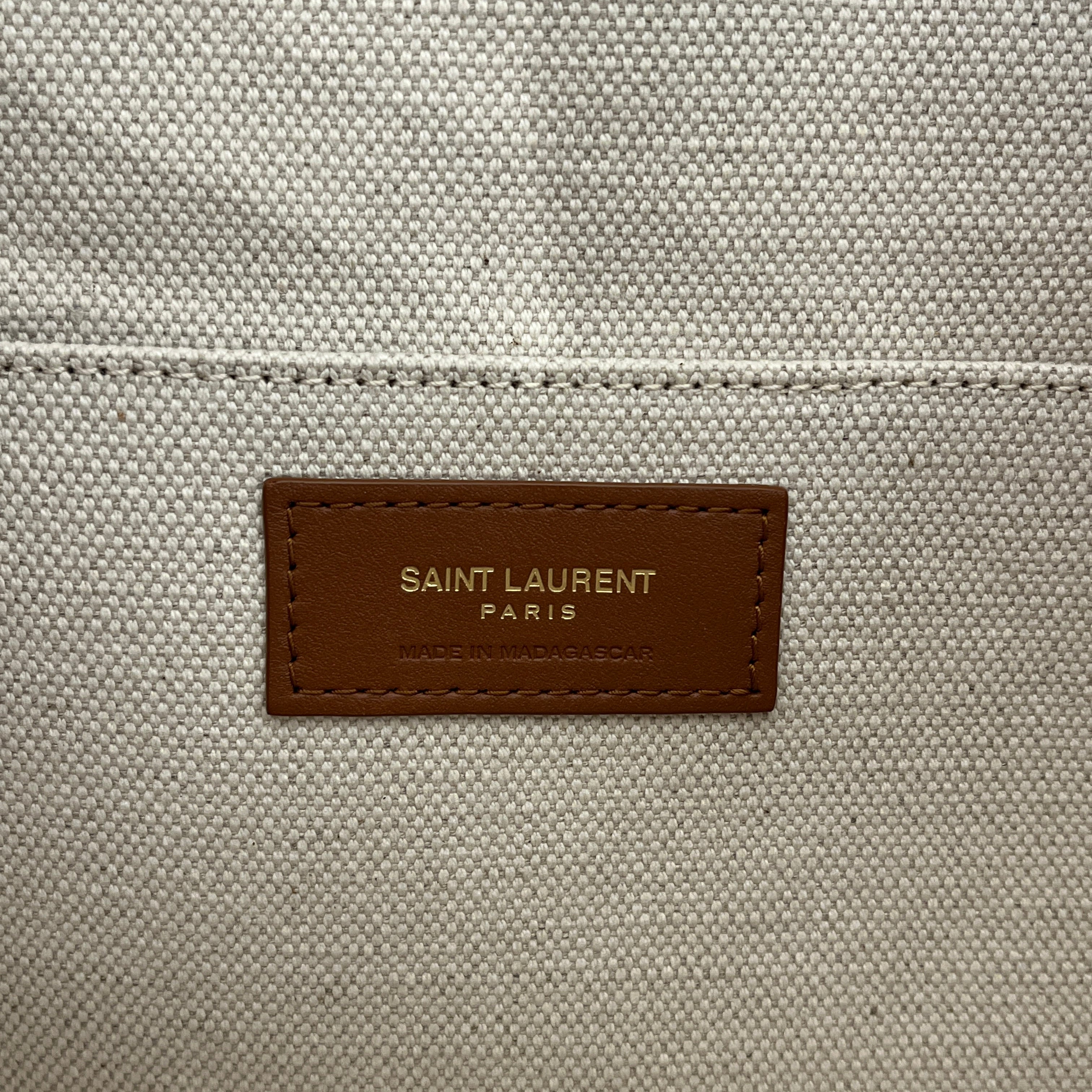 YVES SAINT LAURENT/Pouch/BEG/Cassandre Large Woven Raffia view 5