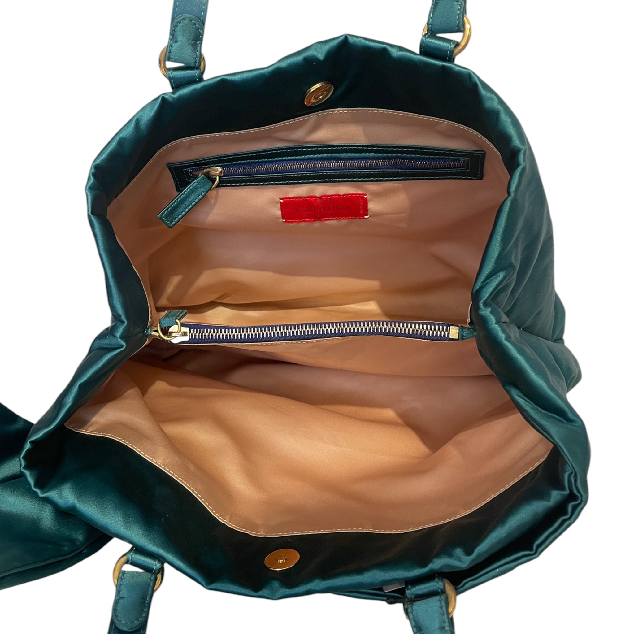 VALENTINO GARAVANI/Bag/Polyester/GRN/SATIN BOW TEAL TOTE view 4