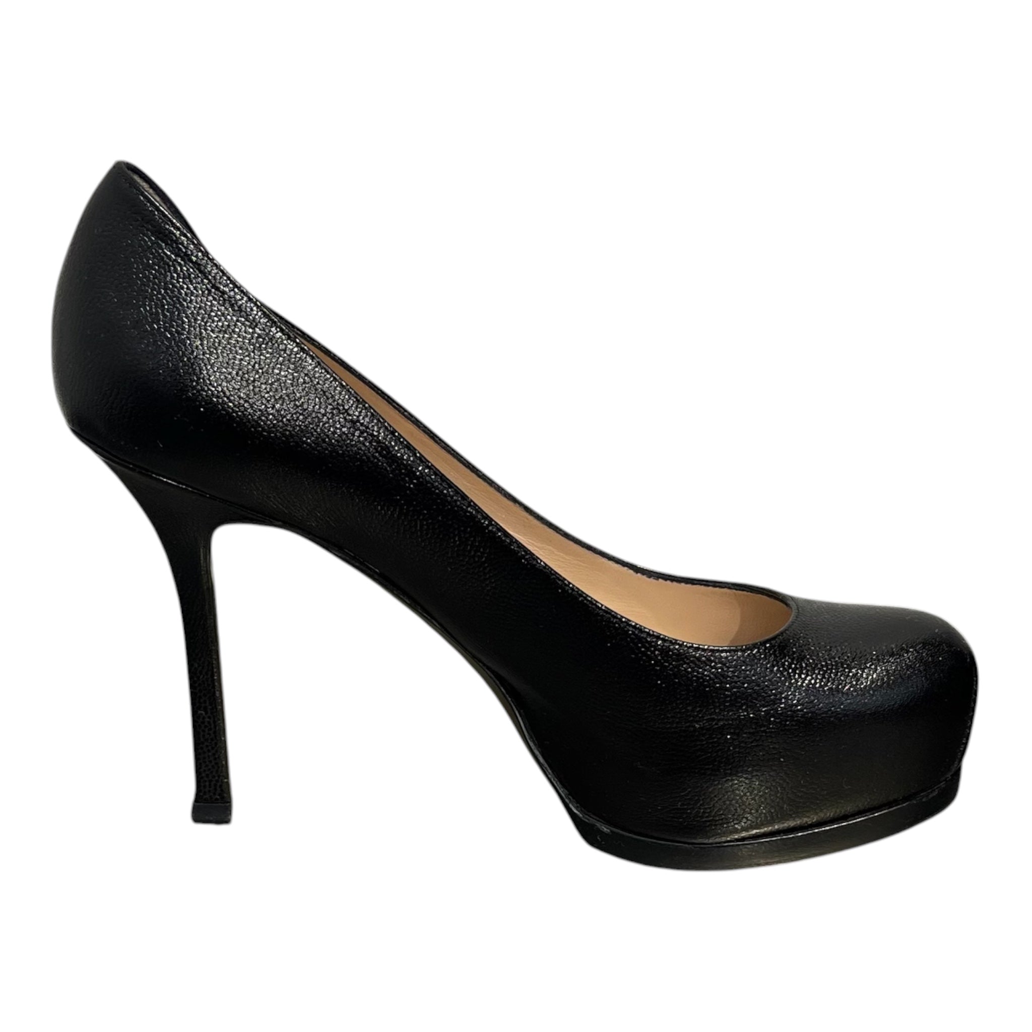 YVES SAINT LAURENT rive gauche/Heels/EU 37/Leather/BLK/caviar pumps view 4
