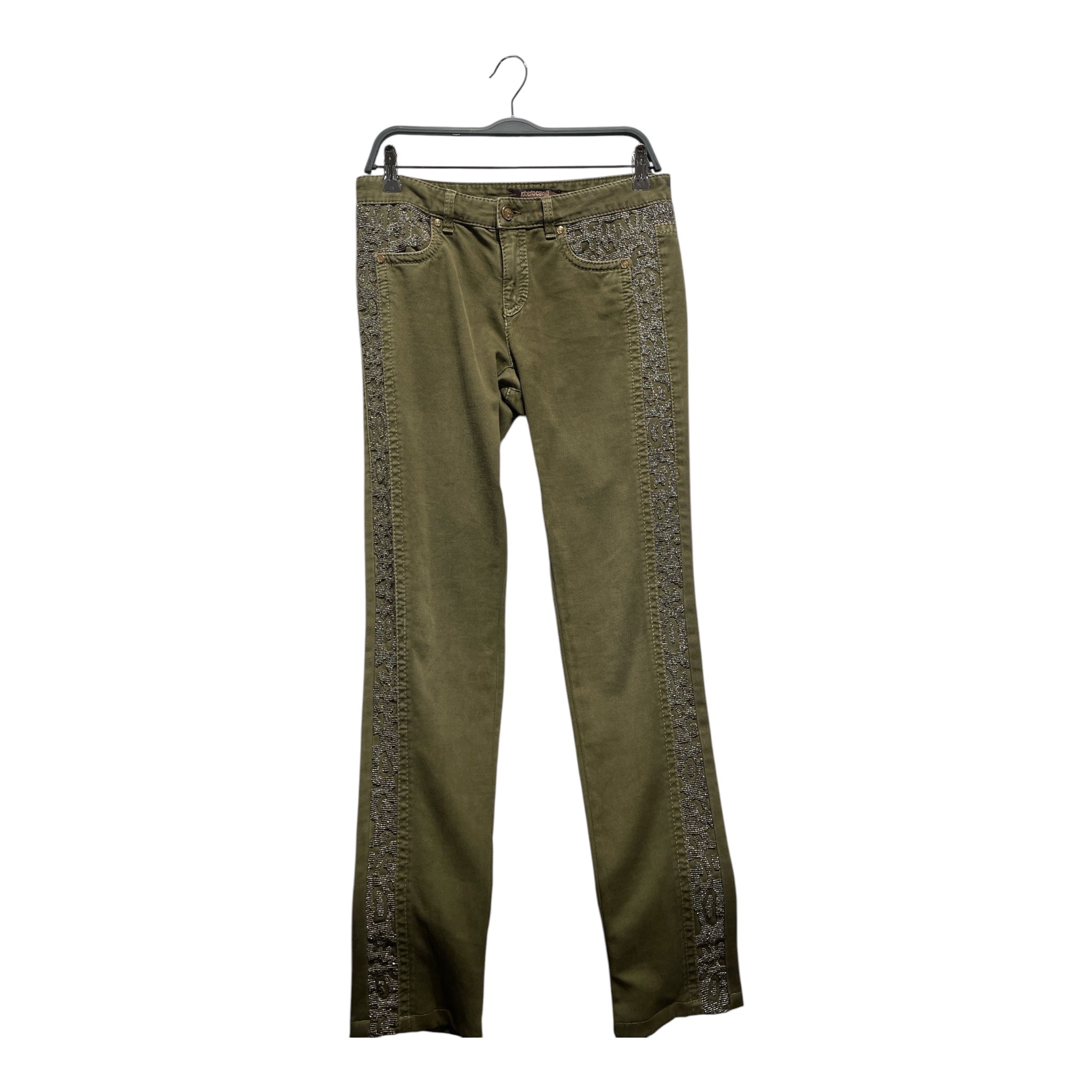 roberto cavalli/Skinny Pants/44/Glitter/Cotton/KHK/ view 1