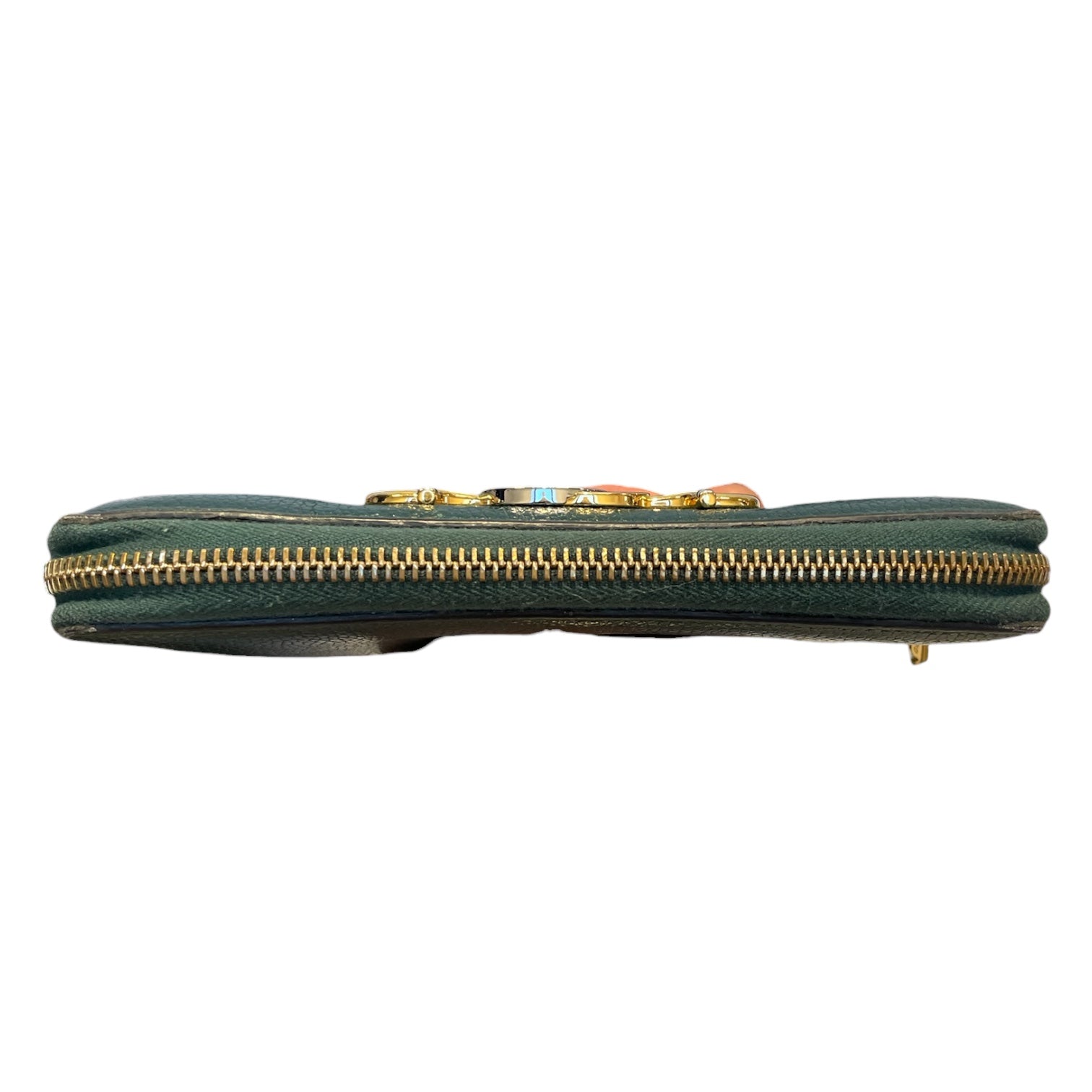 GUCCI/Long Wallet/Leather/GRN/gold and silver gg view 3