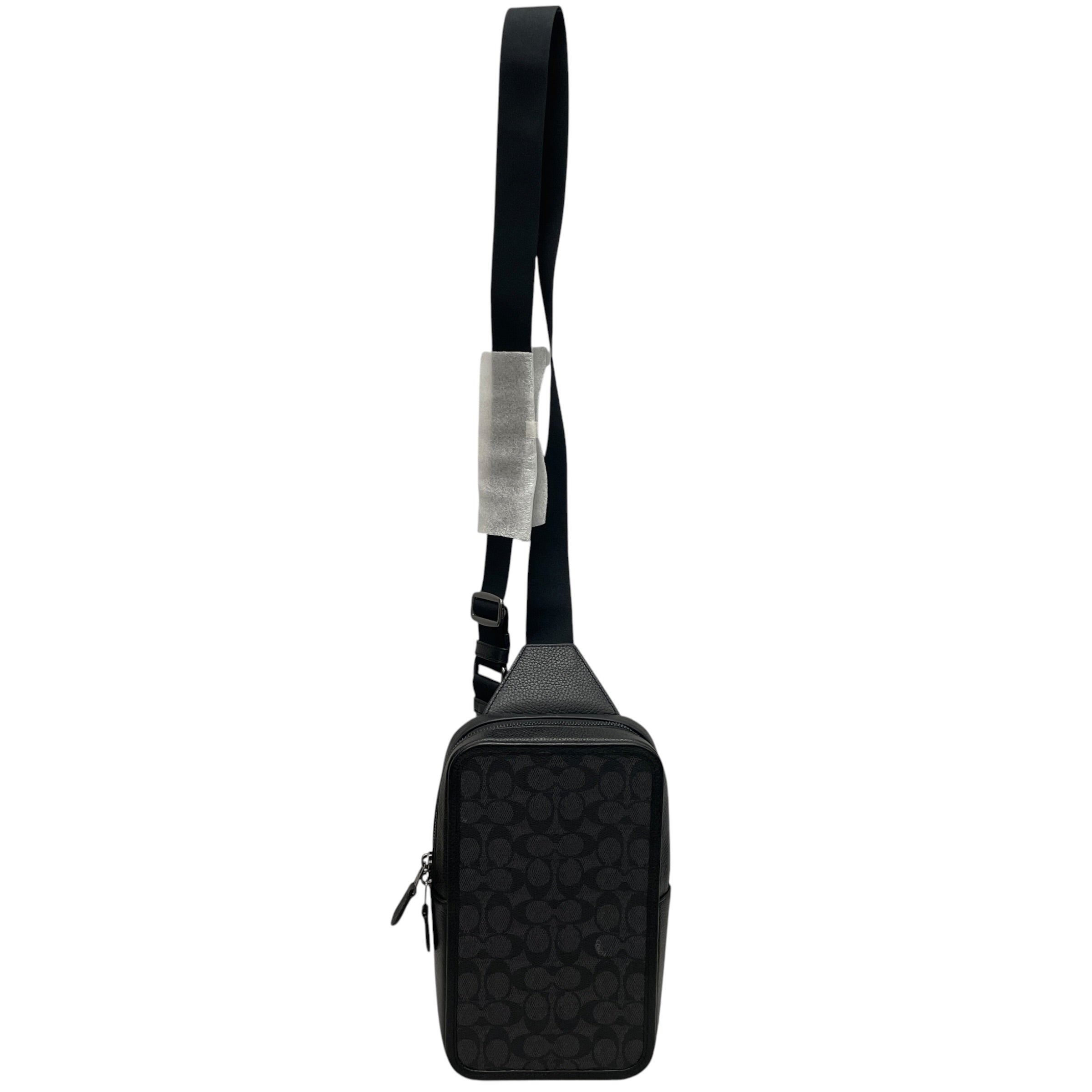 COACH/Cross Body Bag/Monogram/Leather/BLK/SIDE BAG view 1