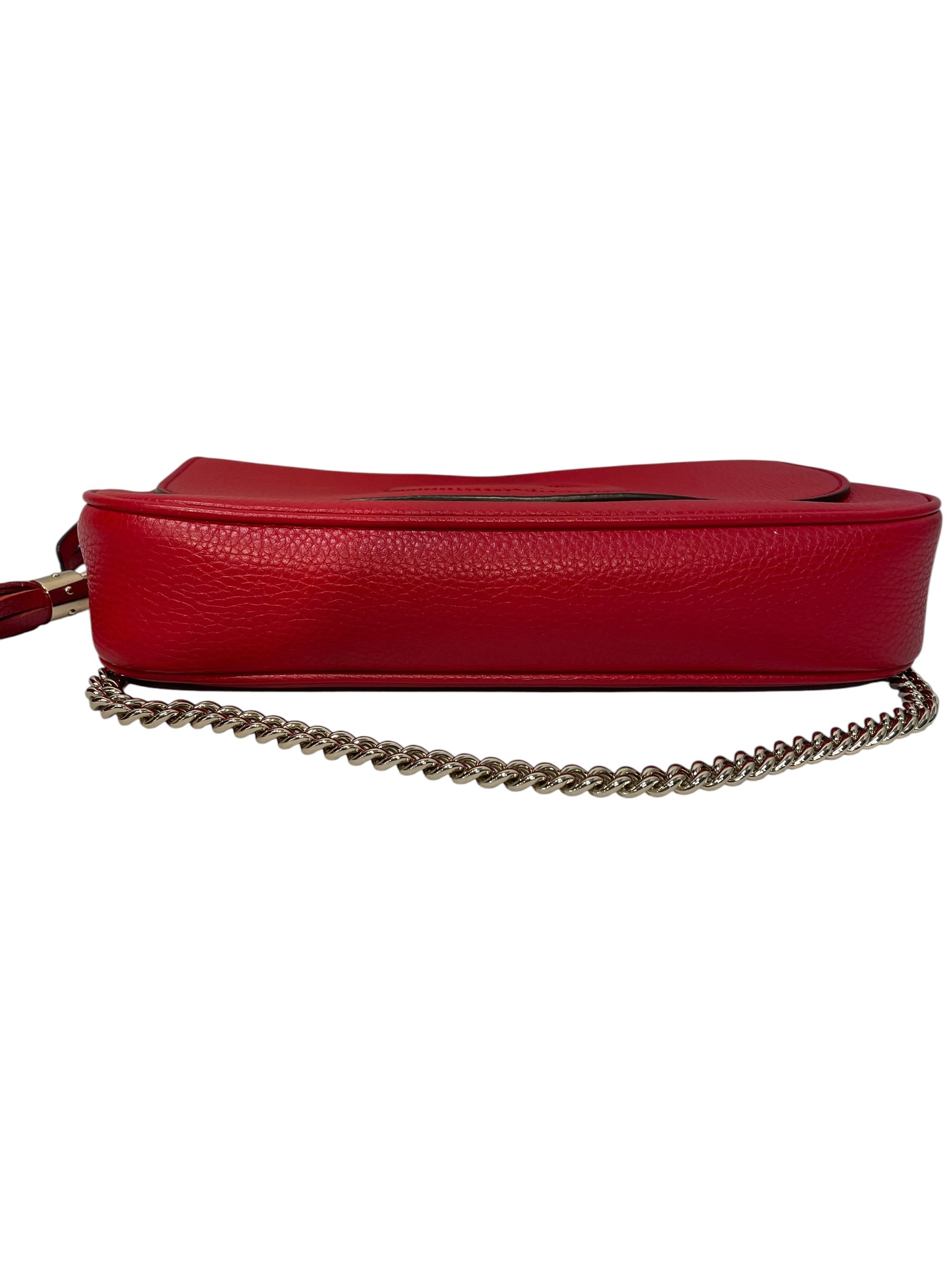 GUCCI/Cross Body Bag/Leather/RED/SOHO FLAP GOLD CHAIN view 3