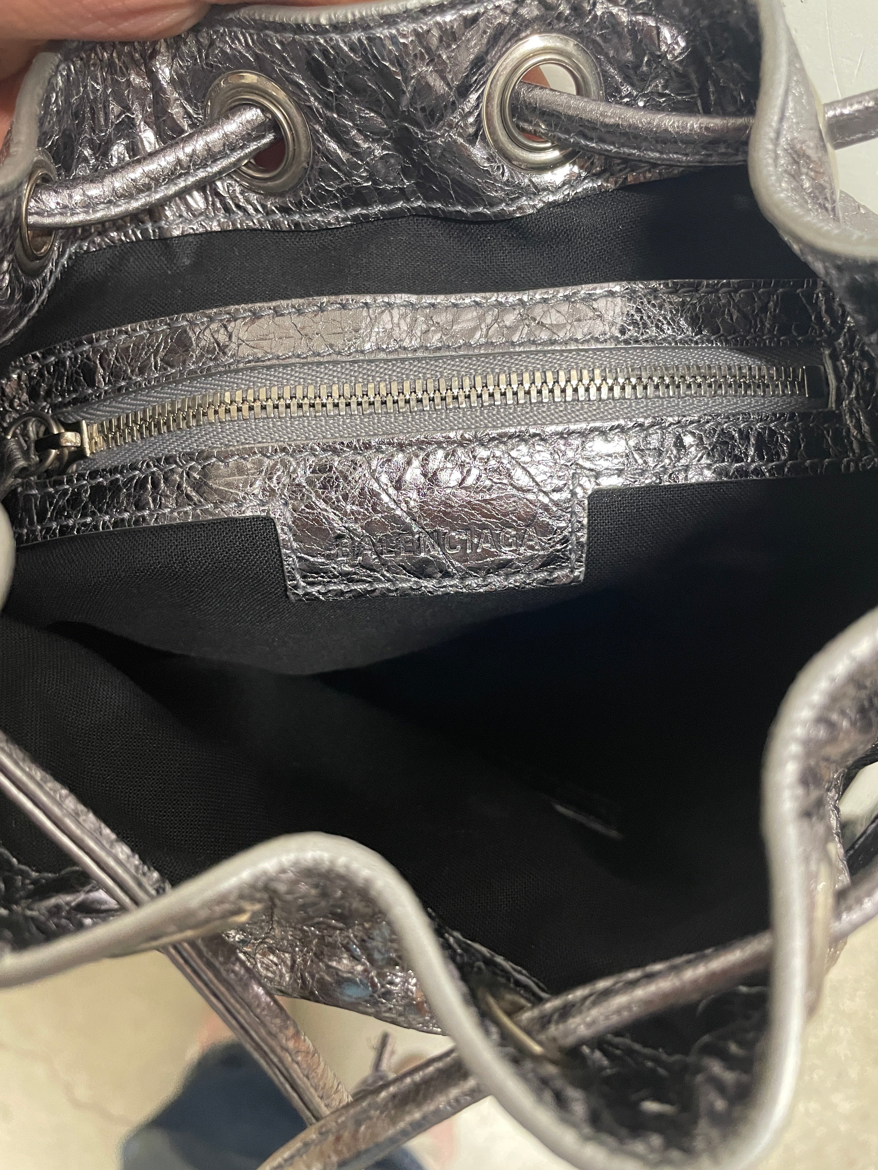 BALENCIAGA/Hand Bag/Leather/SLV/GMCYKVR/SILVER CITY BAG view 3