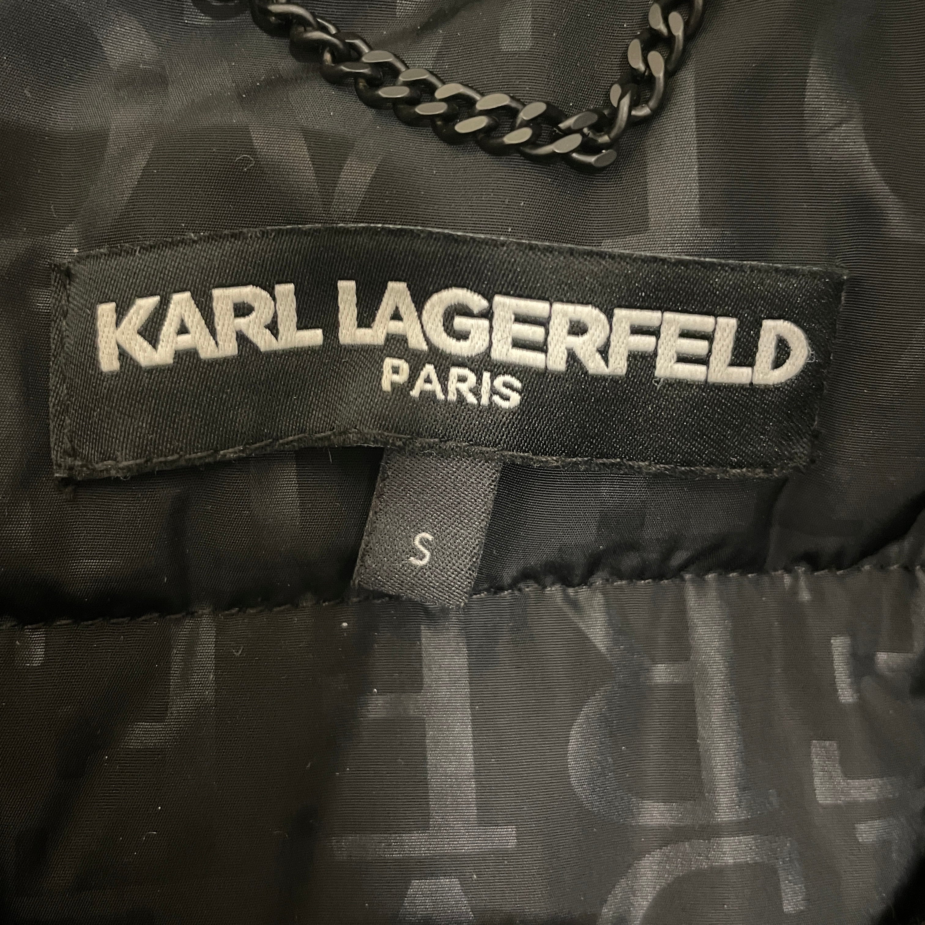 KARL LAGERFELD/Coat/S/BLK/Double Breasted/FAUX FUR LINED COAT view 3