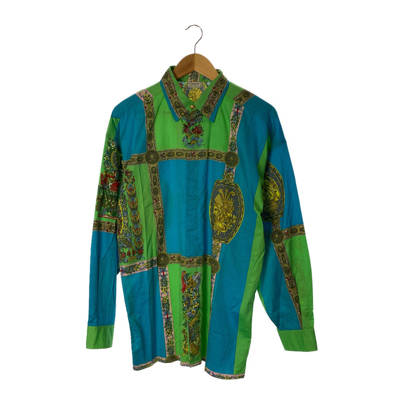 VERSUS VERSACE/LS Shirt/34/BLU/Cotton/All Over Print