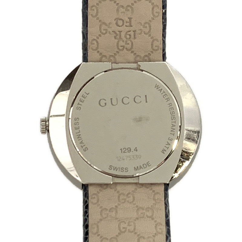 GUCCI/Quartz Watch/SLV/Leather/129.4