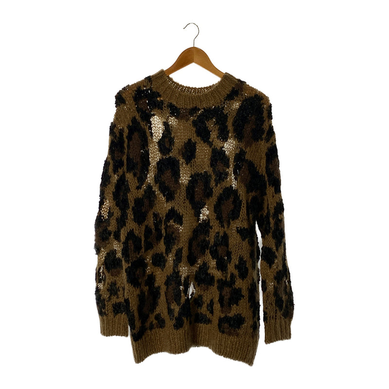 JUNYA WATANABE COMME des GARCONS/Heavy Sweater/S/BEG/Wool/Leopard/JJ-N016