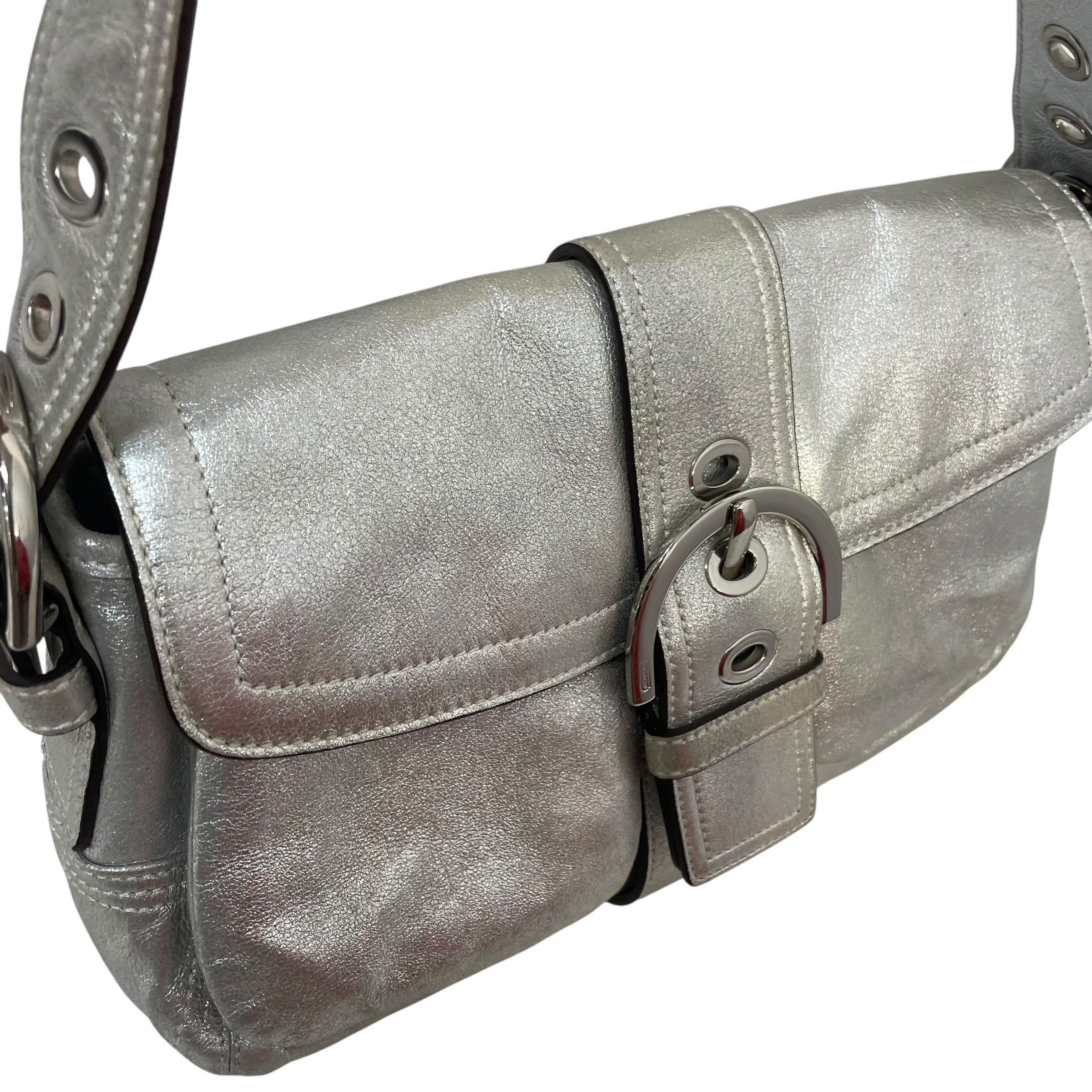 COACH/Hand Bag/Iridescent/Leather/SLV/Metalic Silver Soho Bag view 5