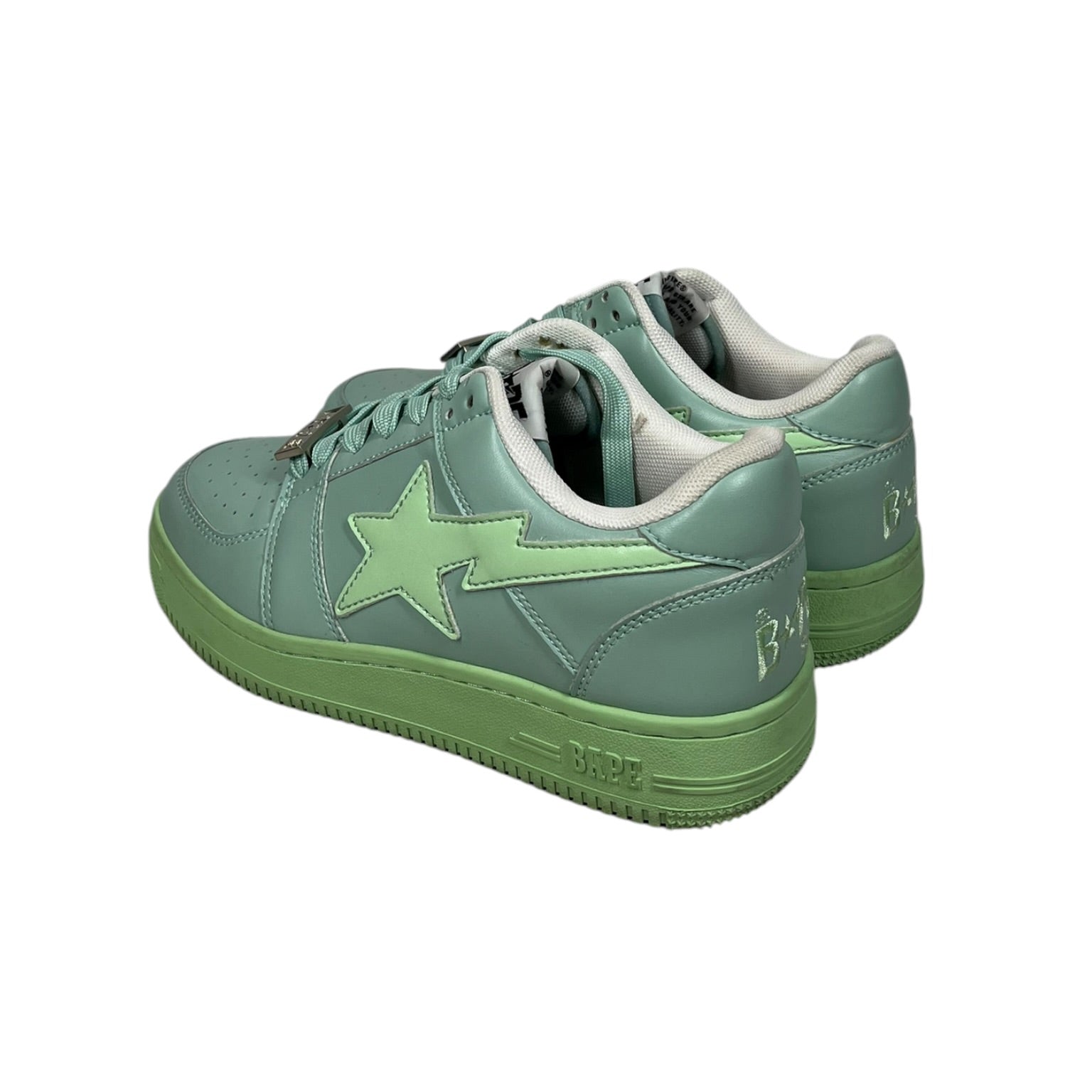 BAPE STA!/Low-Sneakers/US 7/Leather/GRN/TEAL/GREEN view 2