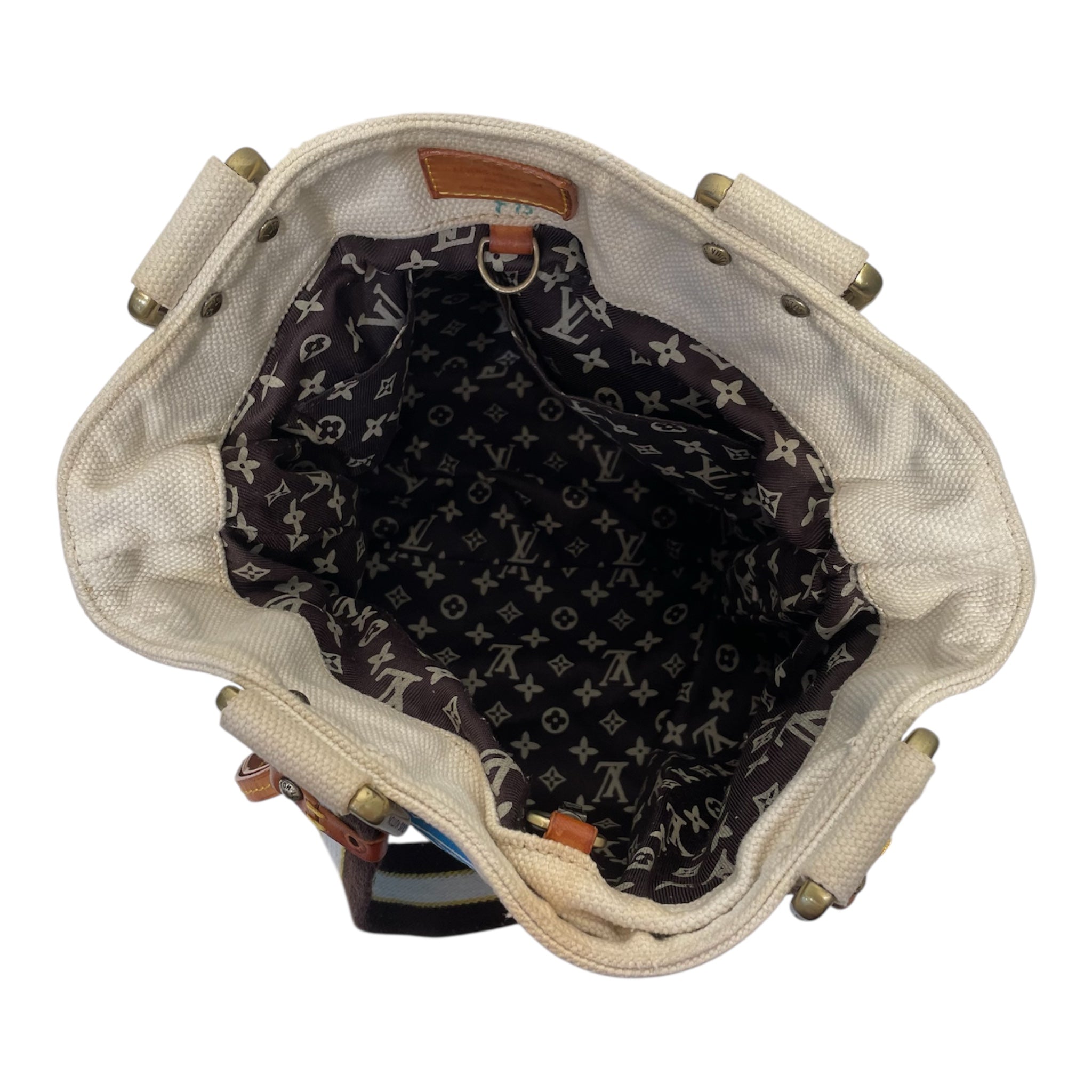LOUIS VUITTON/Tote Bag/Cotton/CRM/2008 globe shopper view 5