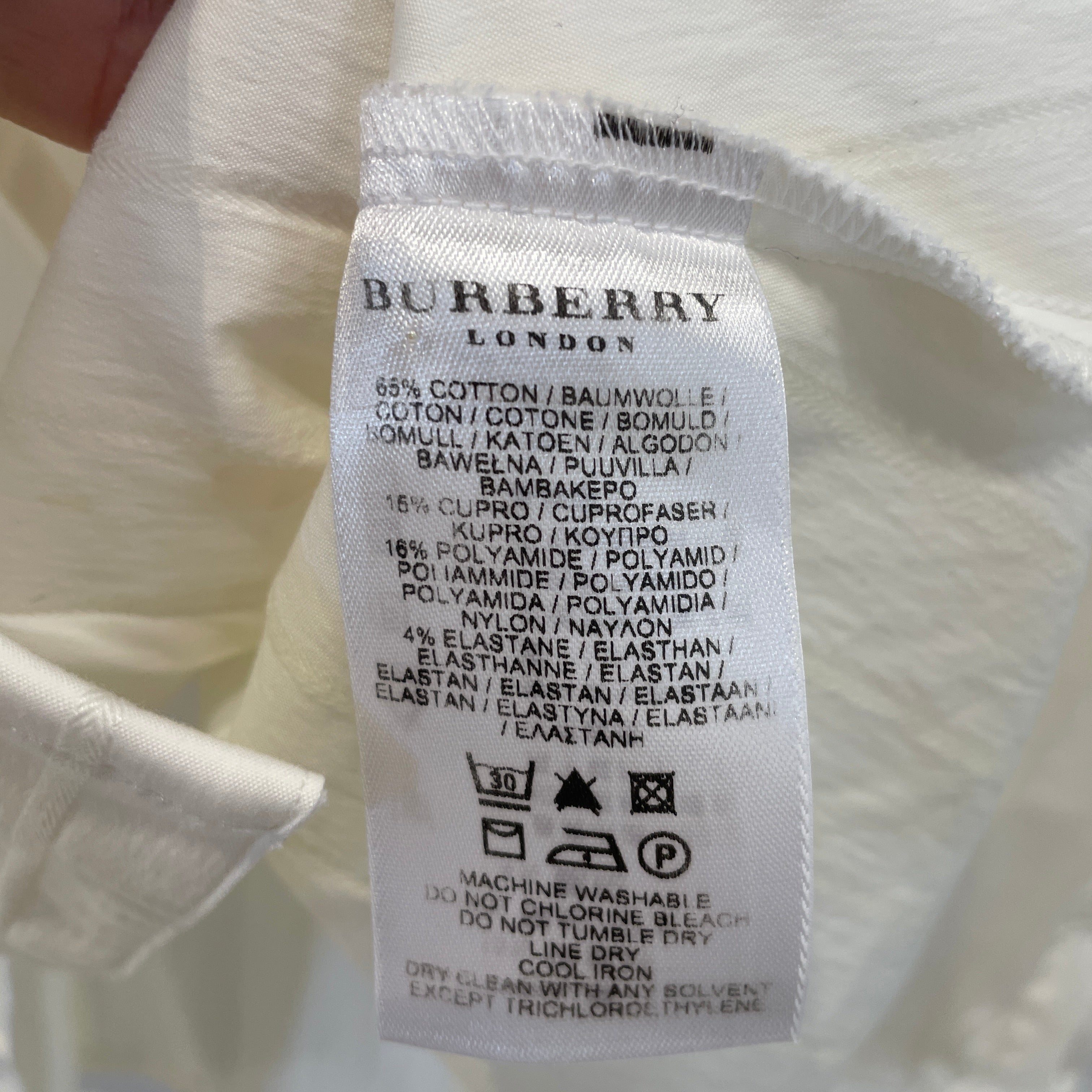 BURBERRY LONDON/LS Blouse/4/Cotton/WHT/ view 4
