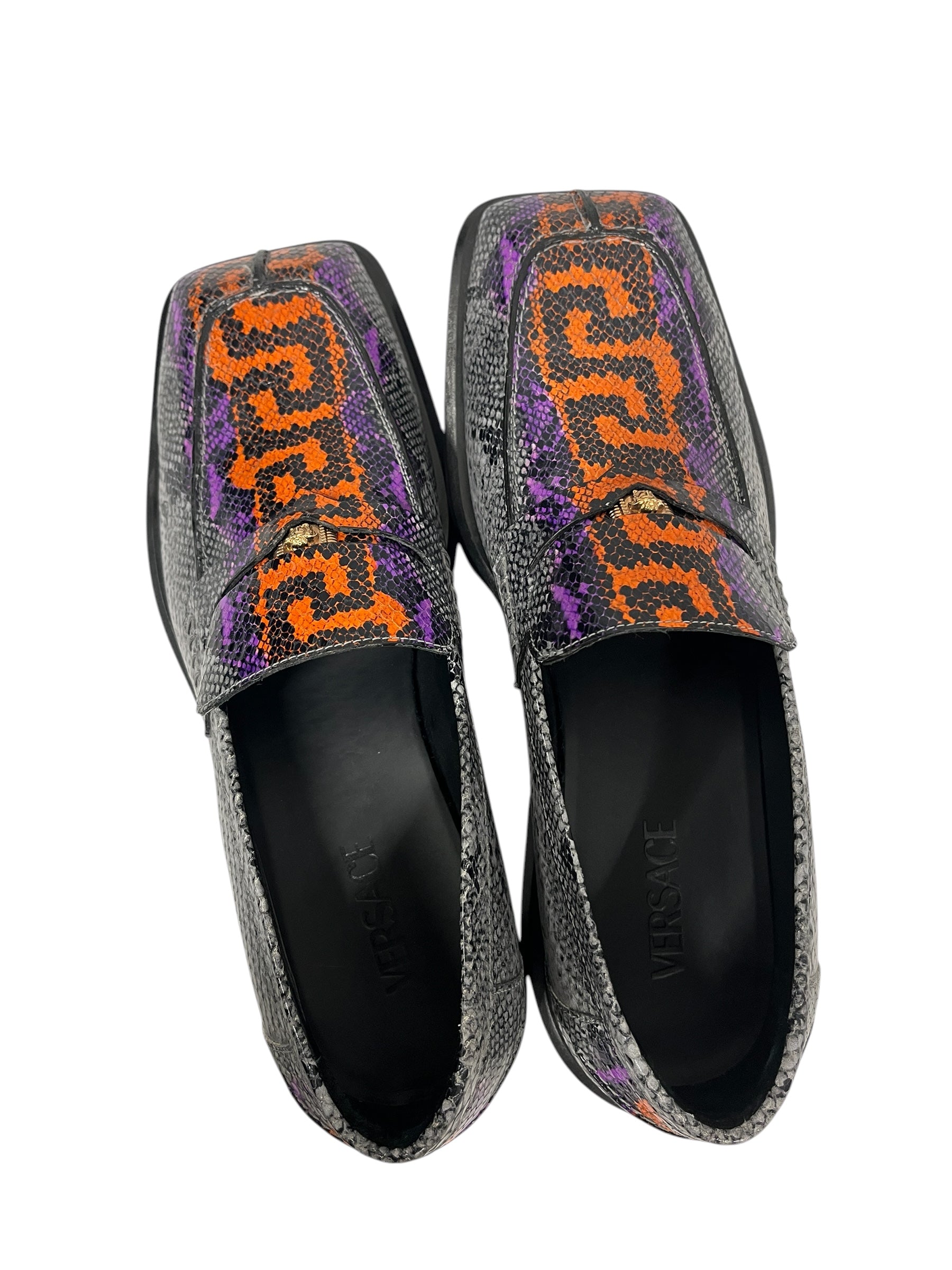 VERSACE/Loafers/US 10/Animal Pattern/Leather/MLT/Embossed Penny Loafers view 3