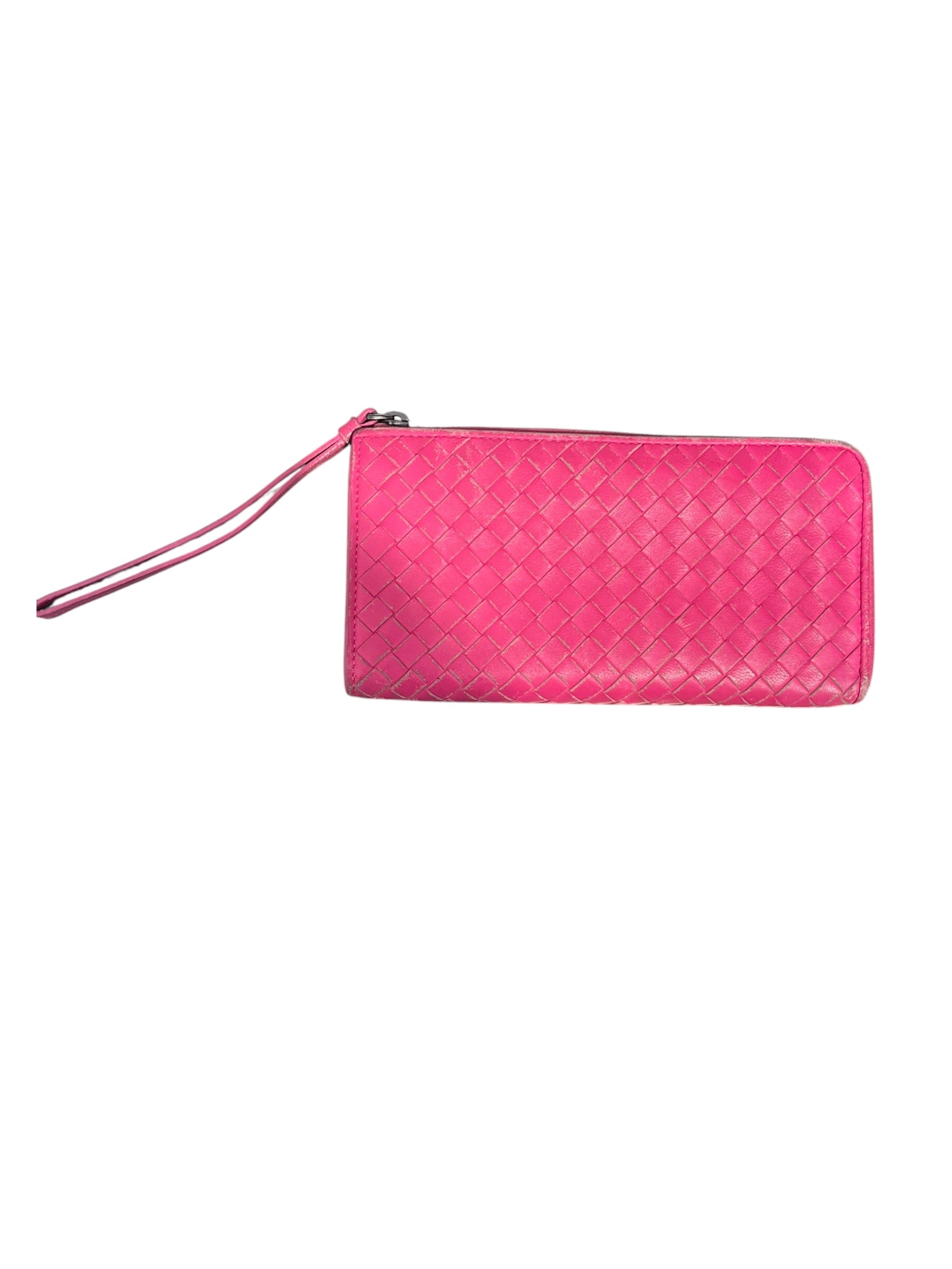 BOTTEGA VENETA/Long Wallet/Leather/PNK/L's/WAFFLE ZIPPY B02121377R view 1