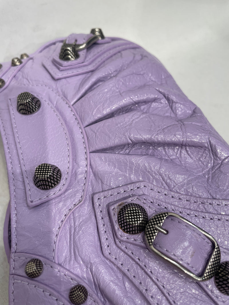 BALENCIAGA/Cross Body Bag/OS/Leather/PPL/LAVENDER CROSS BODY CAGOLE