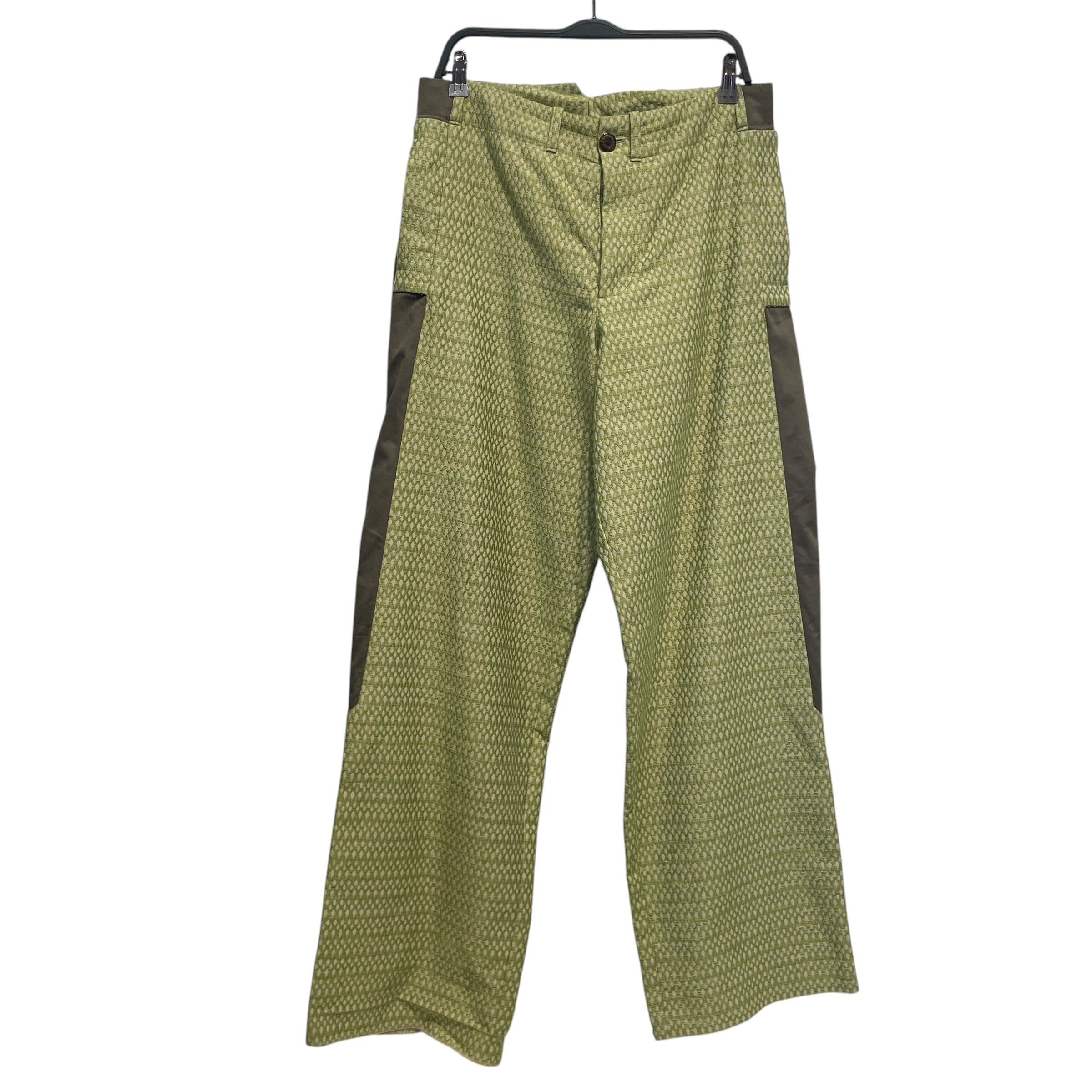 Kiko Kostadinov/Pants/40/Cotton/GRN/TONKIN CONTRAST PANEL TROUSERS view 1