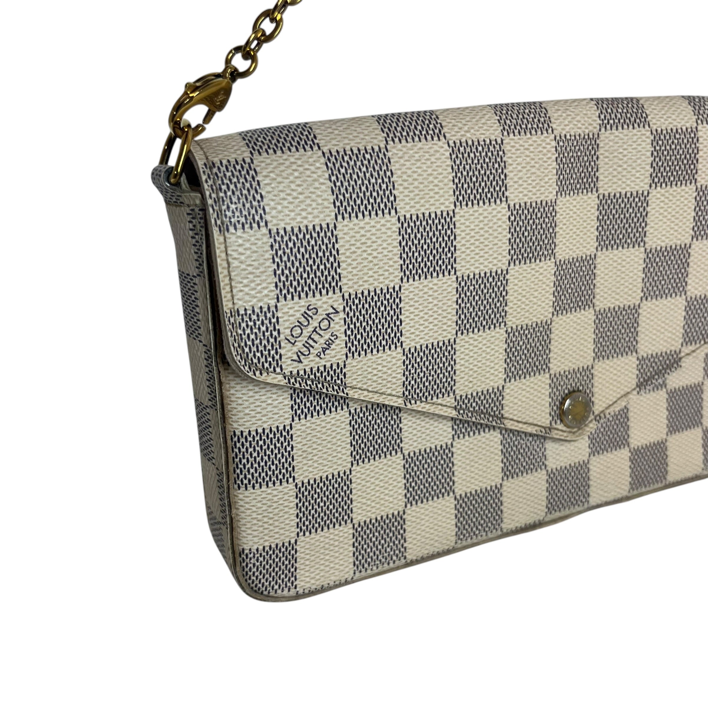 LOUIS VUITTON/Cross Body Bag/Monogram/Leather/WHT/damier azur pochette view 6