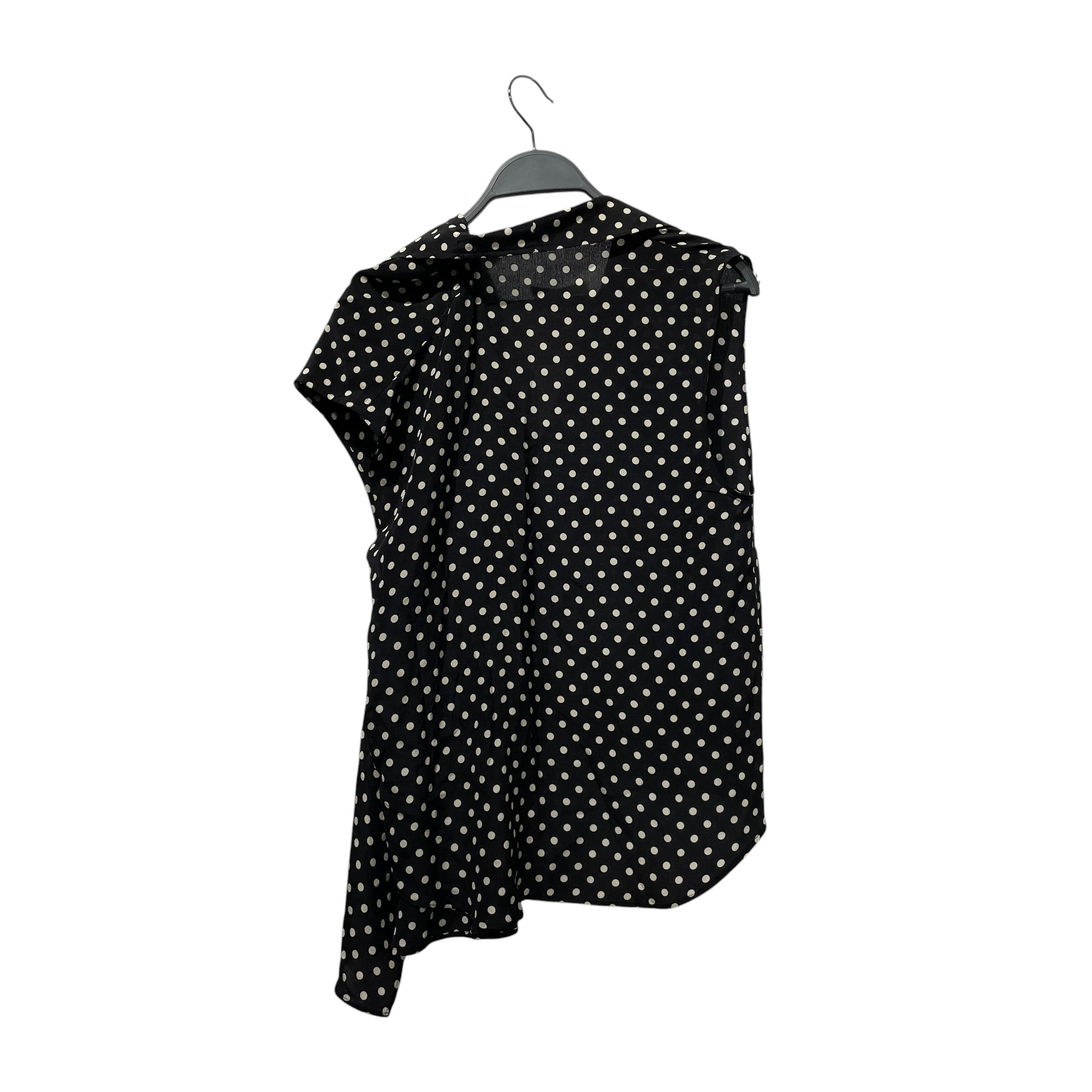 BALENCIAGA/SL Blouse/34/Polka dot/Silk/BLK/2019 WHITE DOT COLLARED ASSYM view 2