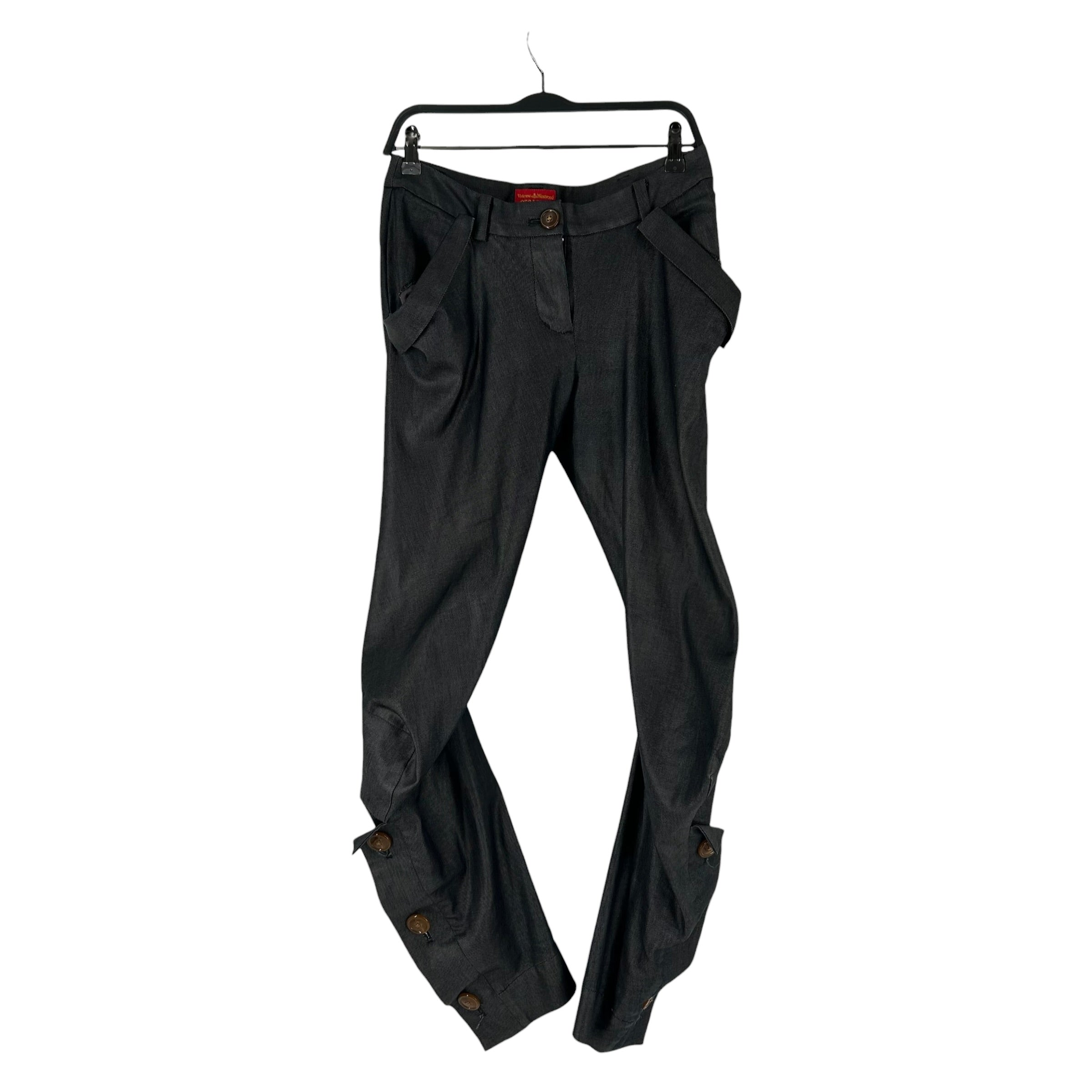 Vivienne Westwood RED LABEL/Skinny Pants/2/Nylon/BLK/357-01-76005 BUTTONS AT BOTTOM view 1