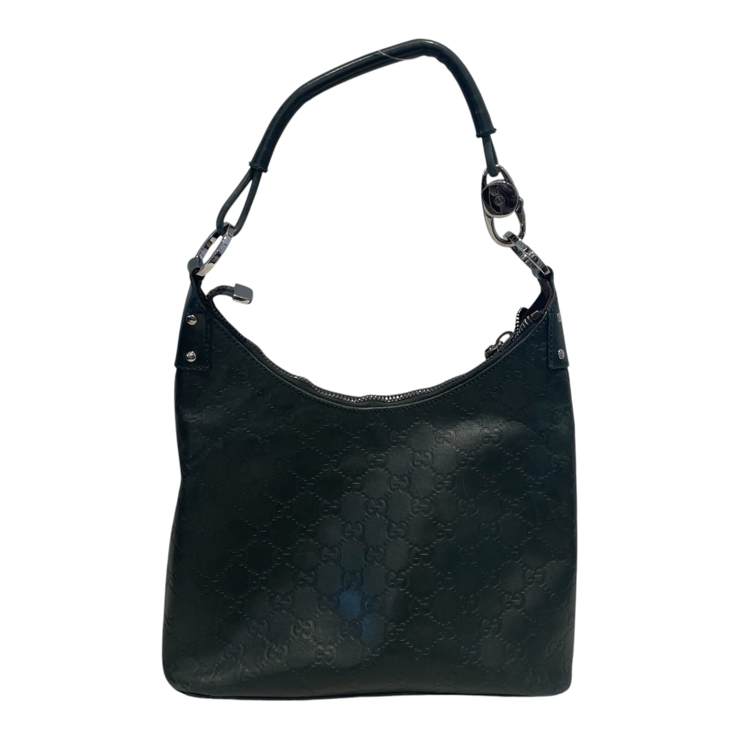 GUCCI/Tote Bag/Monogram/Leather/BLK/HOBO SHOULDER BAG view 2