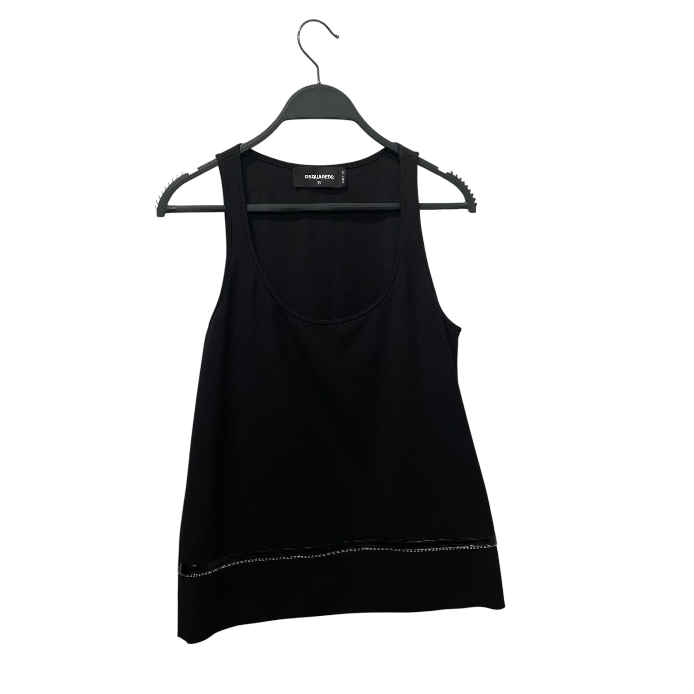 DSQUARED2/Tank Top/36/Cotton/BLK/Zip body view 1