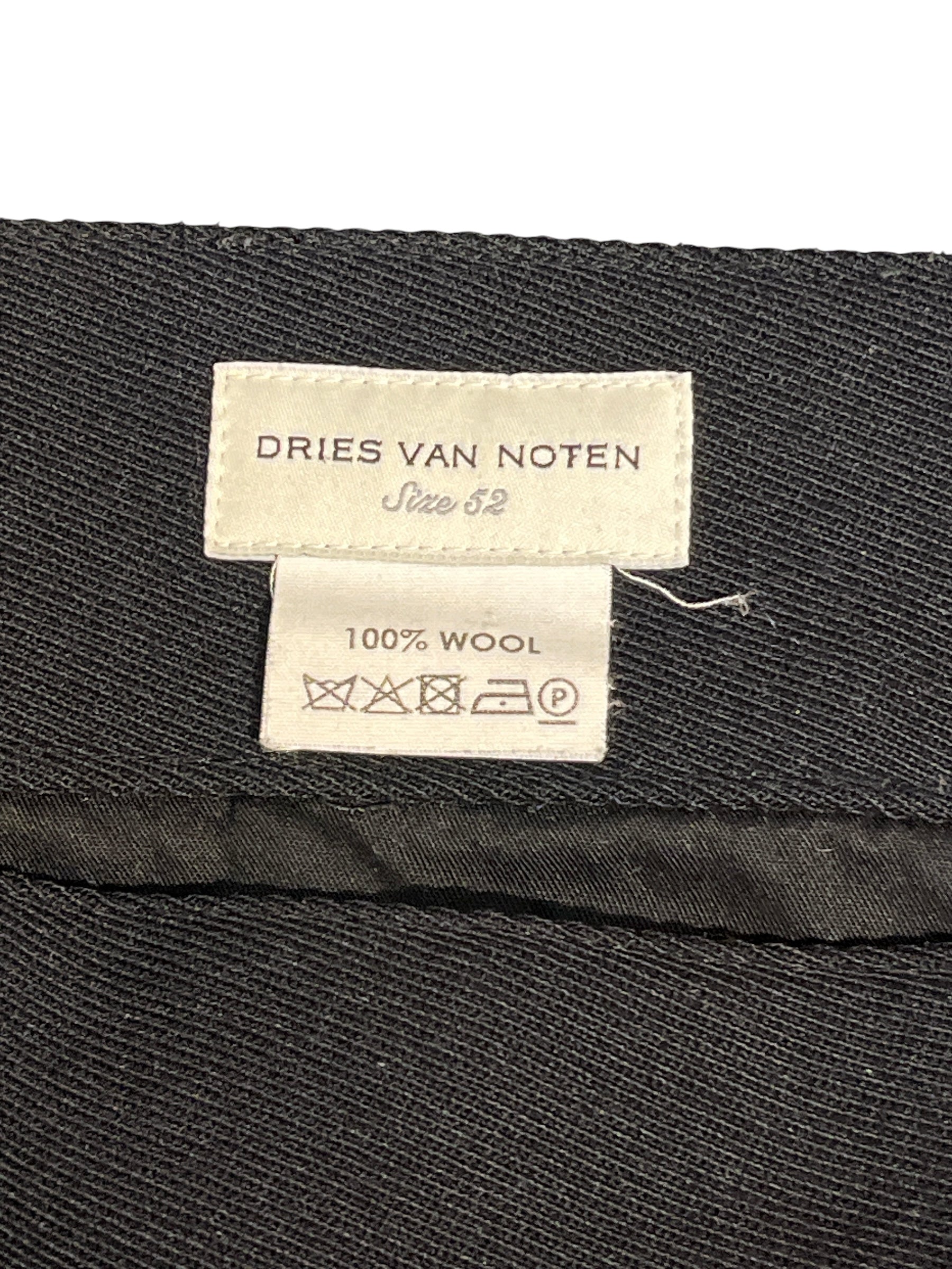DRIES VAN NOTEN/Pants/52/Wool/BLK/pleated flap pockets view 3