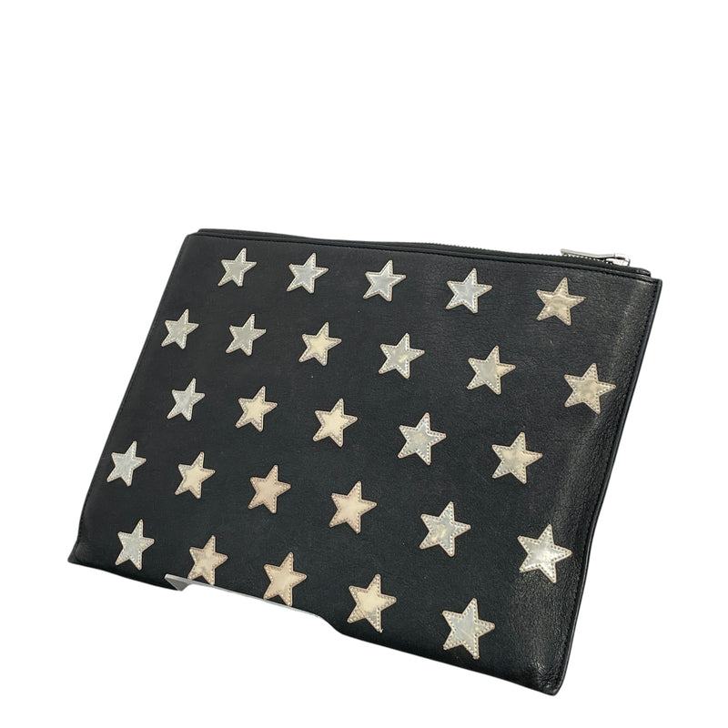 SAINT LAURENT/Pouch/OS/Leather/BLK/Star
