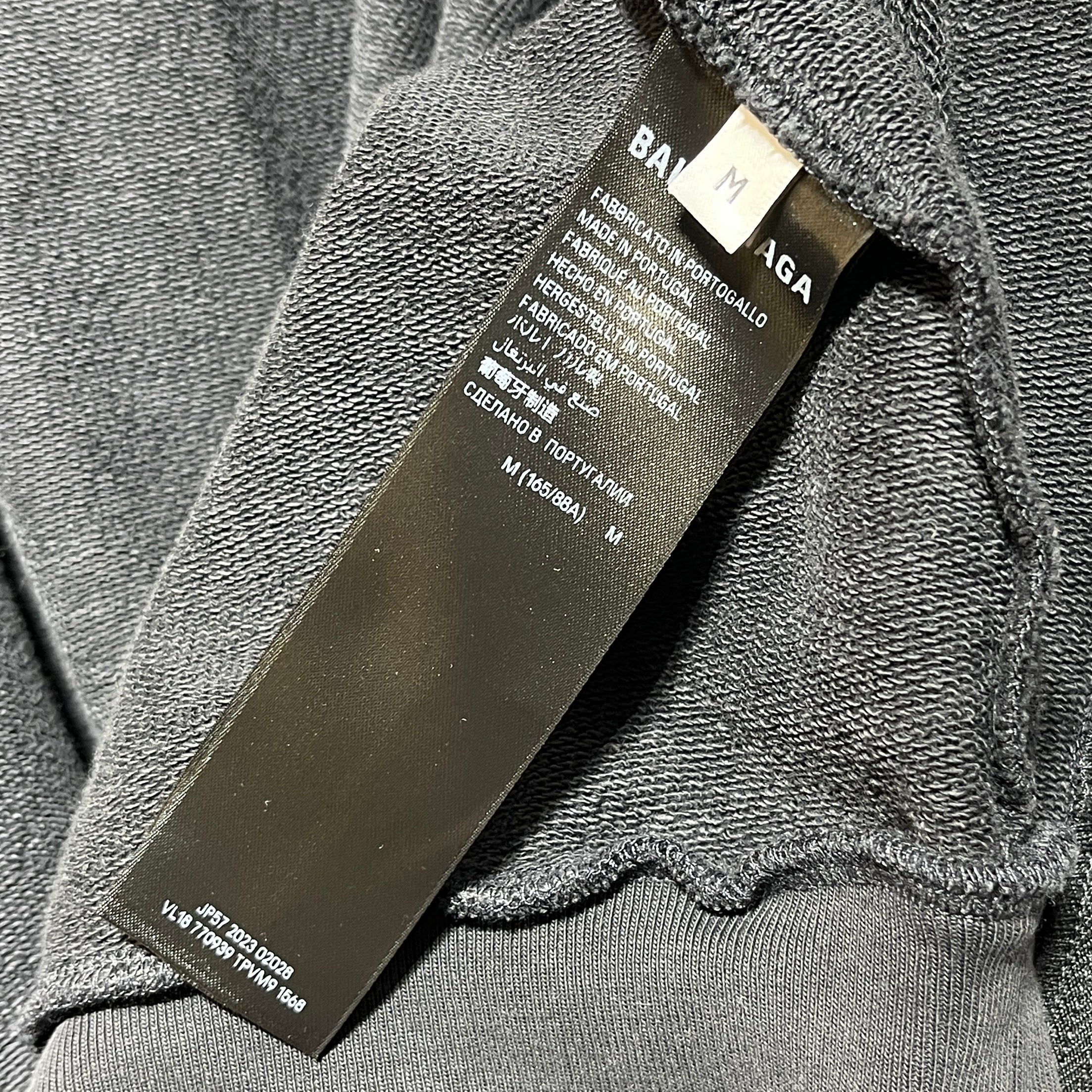 BALENCIAGA/Zip Up Hoodie/M/Cotton/BLK/Offshore view 4