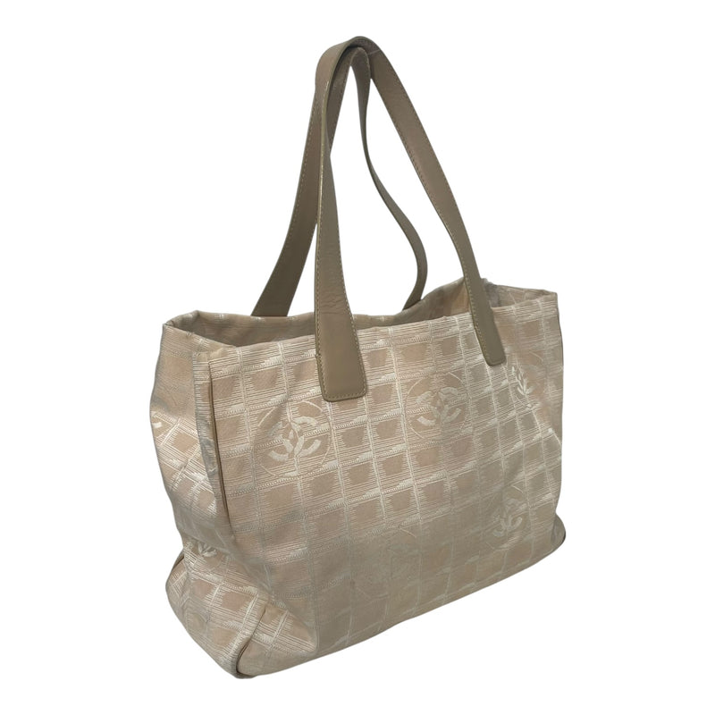 CHANEL/Tote Bag/All Over Print/Cotton/BEG/Travel Ligne Tote
