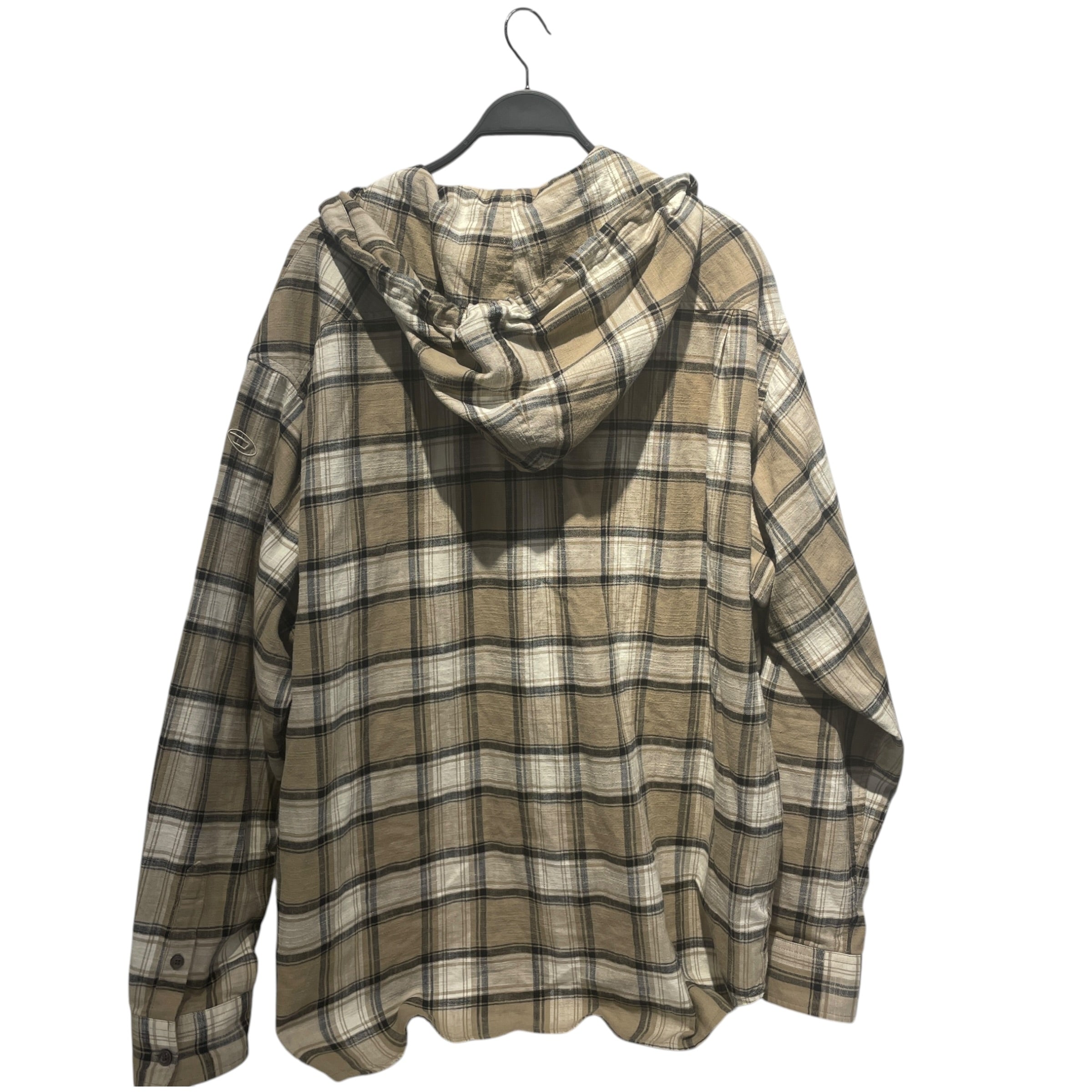 DIESEL/Flannel Shirt/L/Cotton/BRW/Plaid/Flannel Hoodie view 2