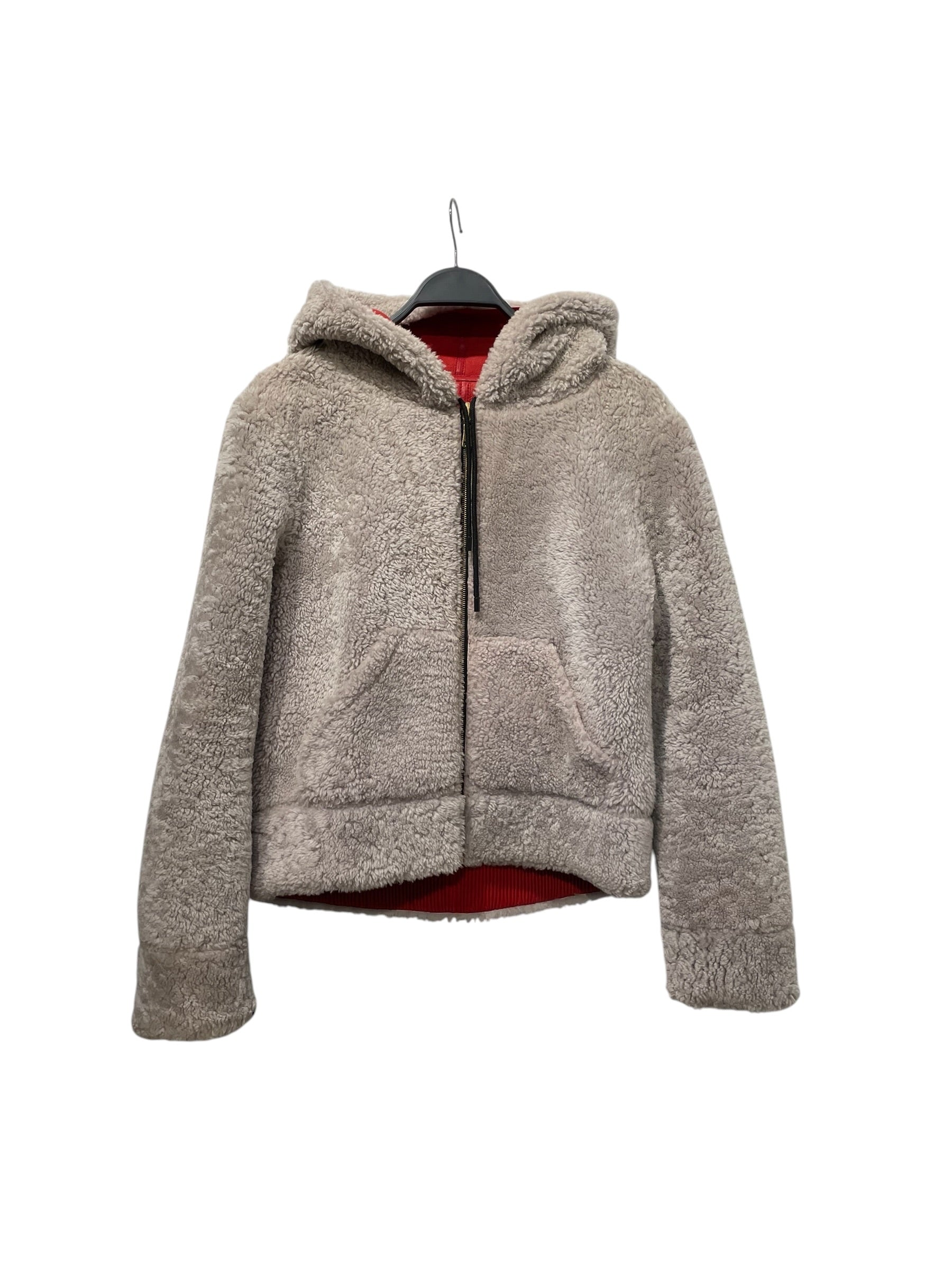 BALENCIAGA/Leather Jkt/38/Leather/RED/MONGOLIAN FUR LEATHER JACKET view 3