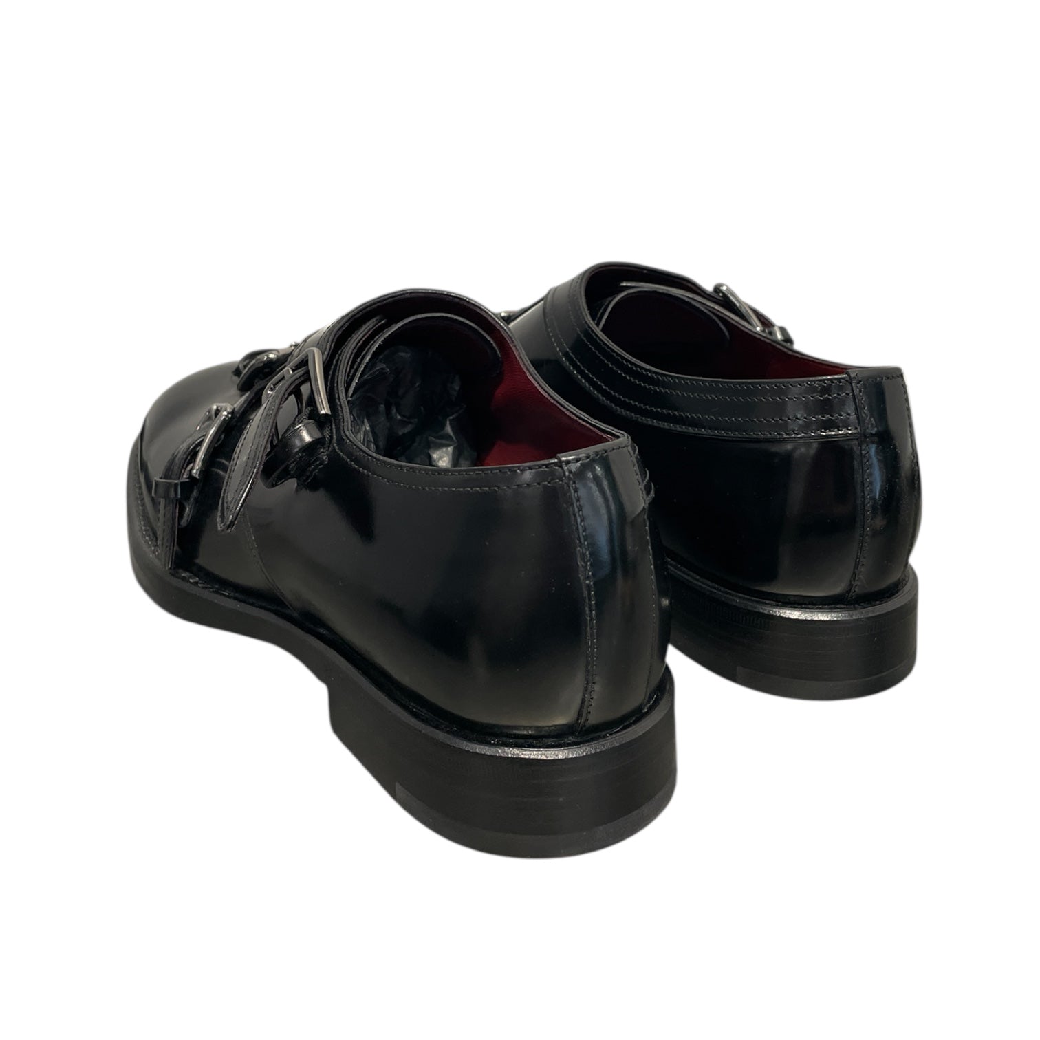 DOLCE&GABBANA/Dress Shoes/US 8/Leather/BLK/"Monkstraps" Red Insole view 2