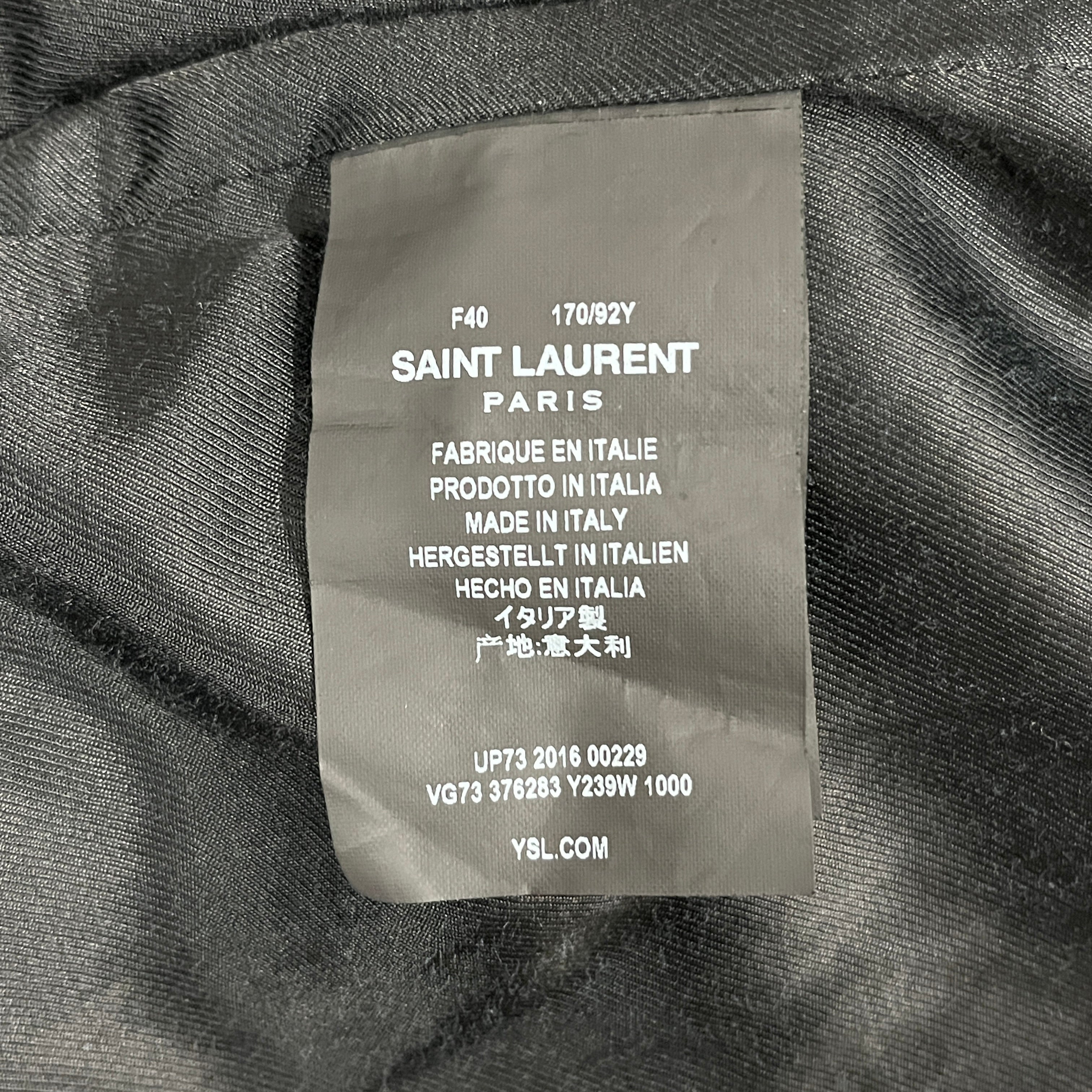 SAINT LAURENT/Jacket/40/Stripe/Cotton/BLK/Teddy Jacket view 4