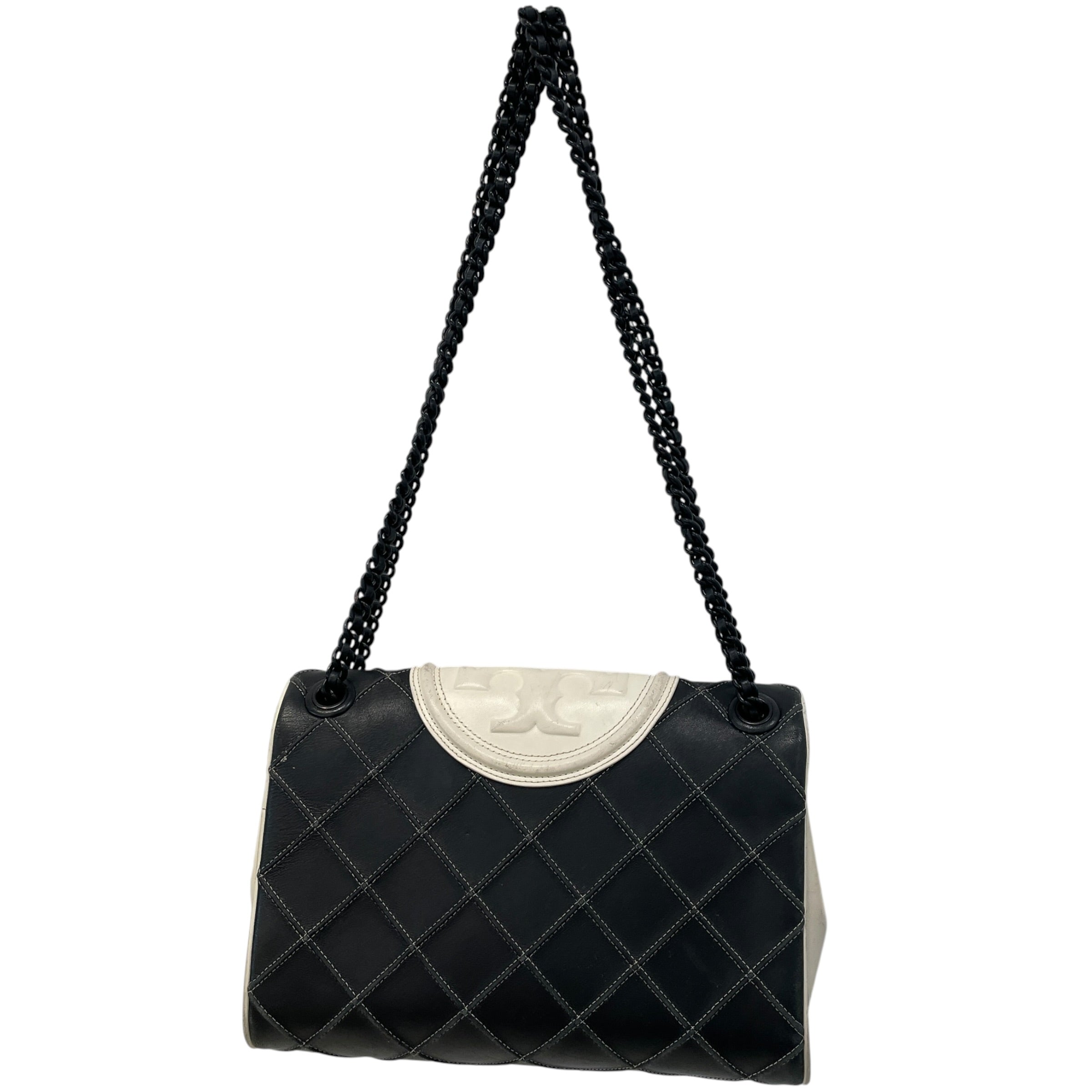 TORY BURCH/Cross Body Bag/Leather/BLK/Quilted Fleming Soft view 2