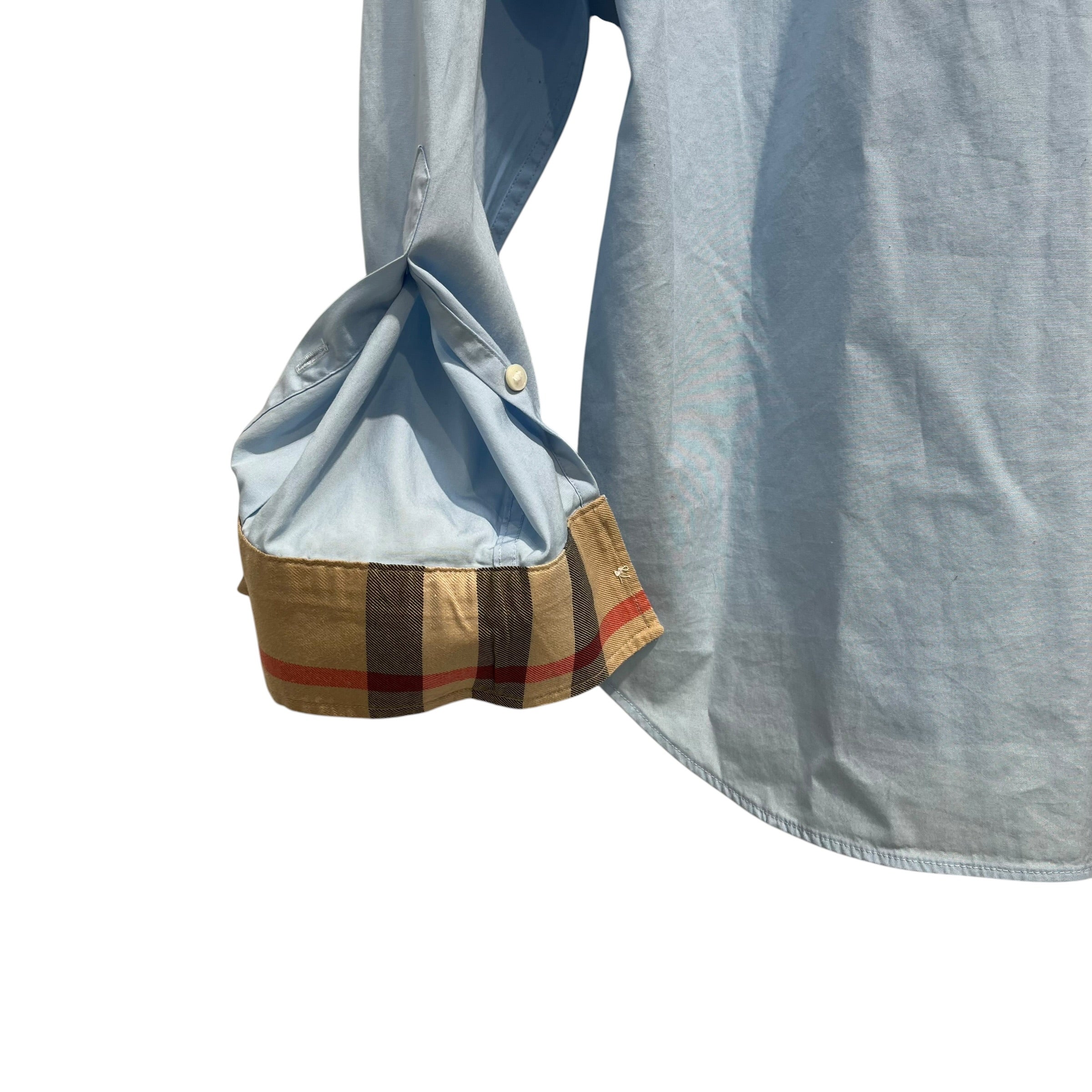 BURBERRY BRIT/LS Shirt/M/Cotton/BLU/LIGHT BLUE, CHEST LOGO view 4
