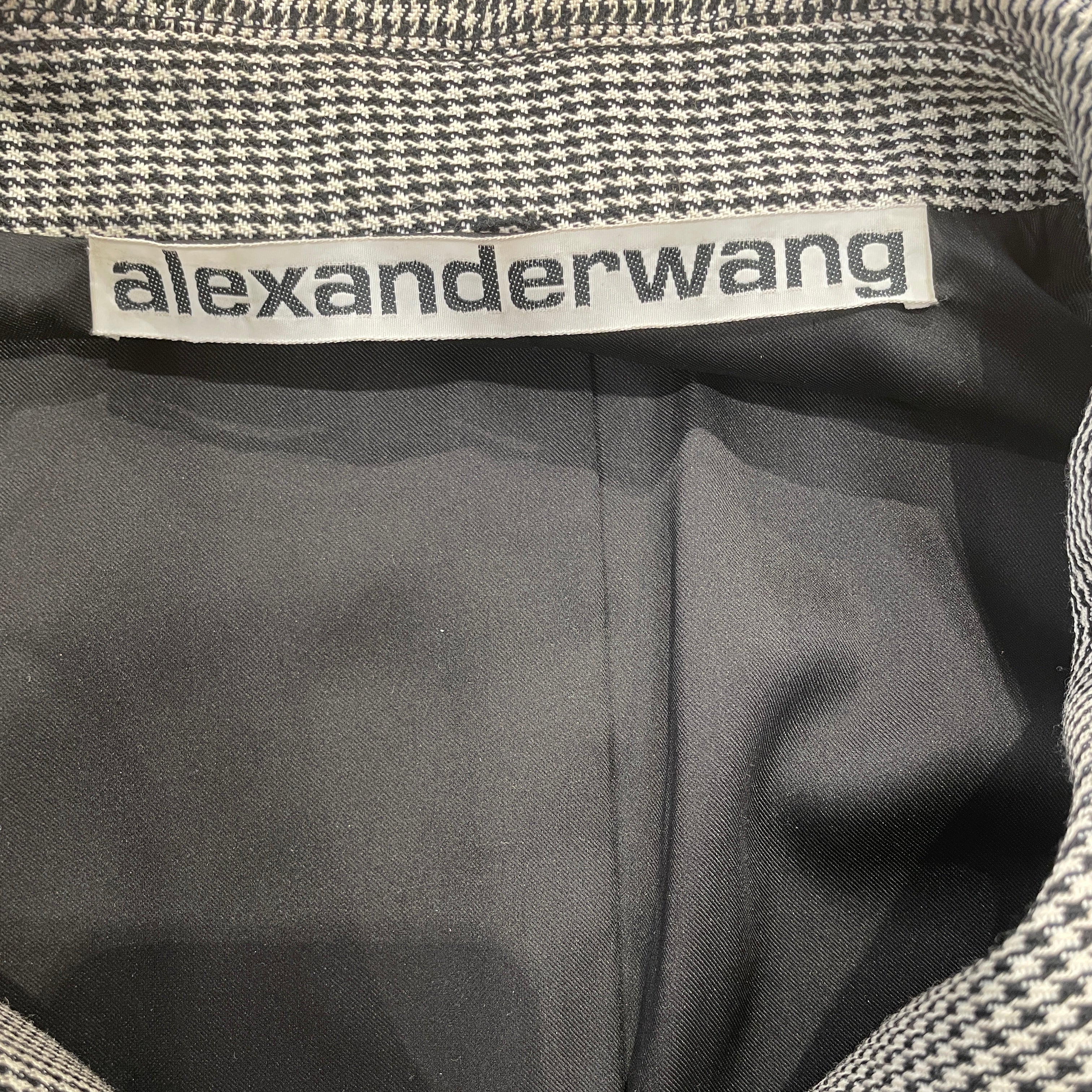 Alexander Wang/Tailored Jkt/M/Wool/BLK/Tartan/YEL SMILEY FACE BACK view 3
