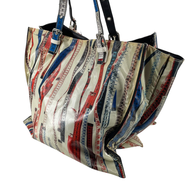 Jean Paul Gaultier/Bag/All Over Print/Leather/WHT/AOP TAPE MEASURE BAG