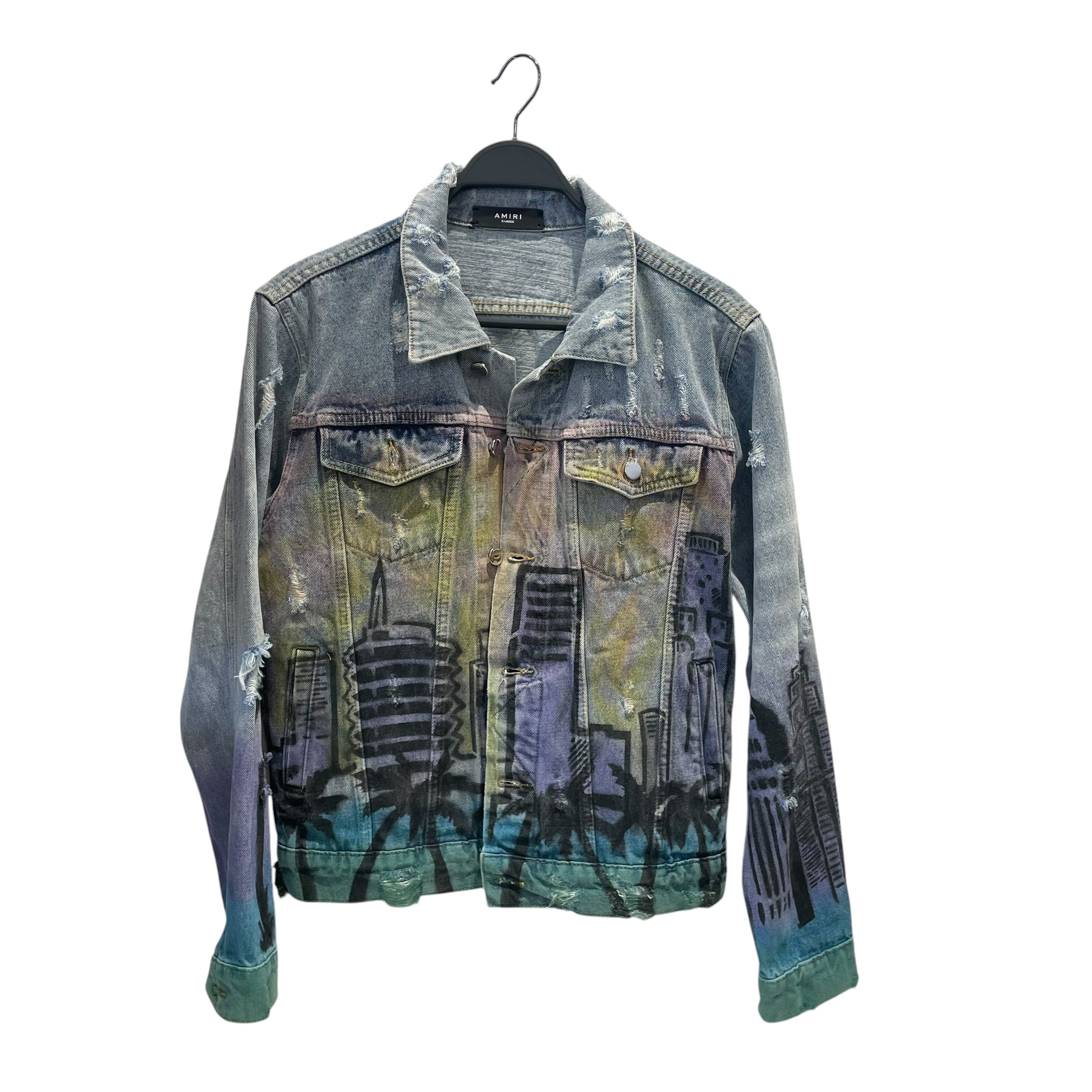 AMIRI/Denim Jkt/XL/Denim/BLU/All Over Print/ Denim Hollywood Trucker view 1