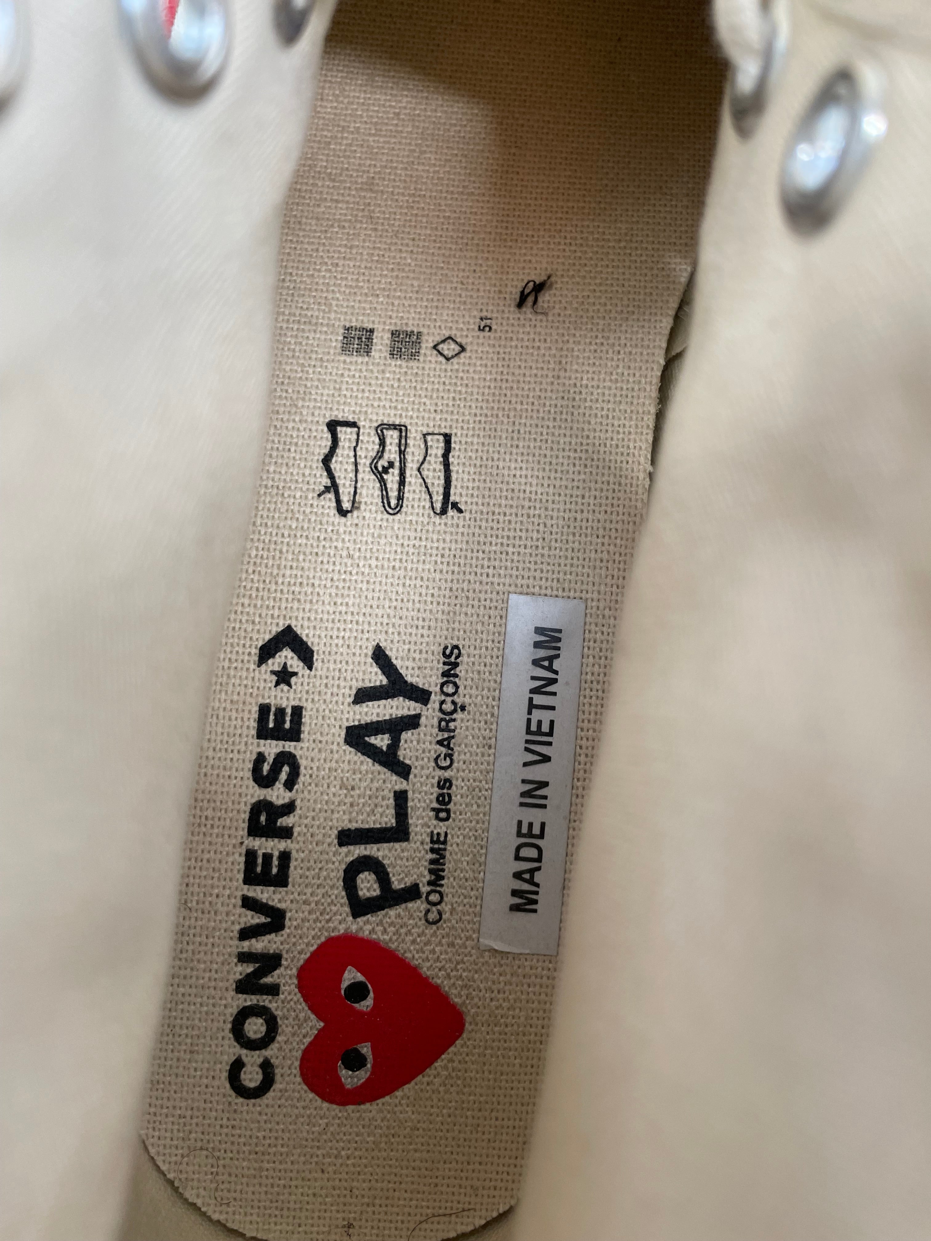 CONVERSE/Hi-Sneakers/US 8/WHT/COMME DES GARCONS RED SURROUND view 3