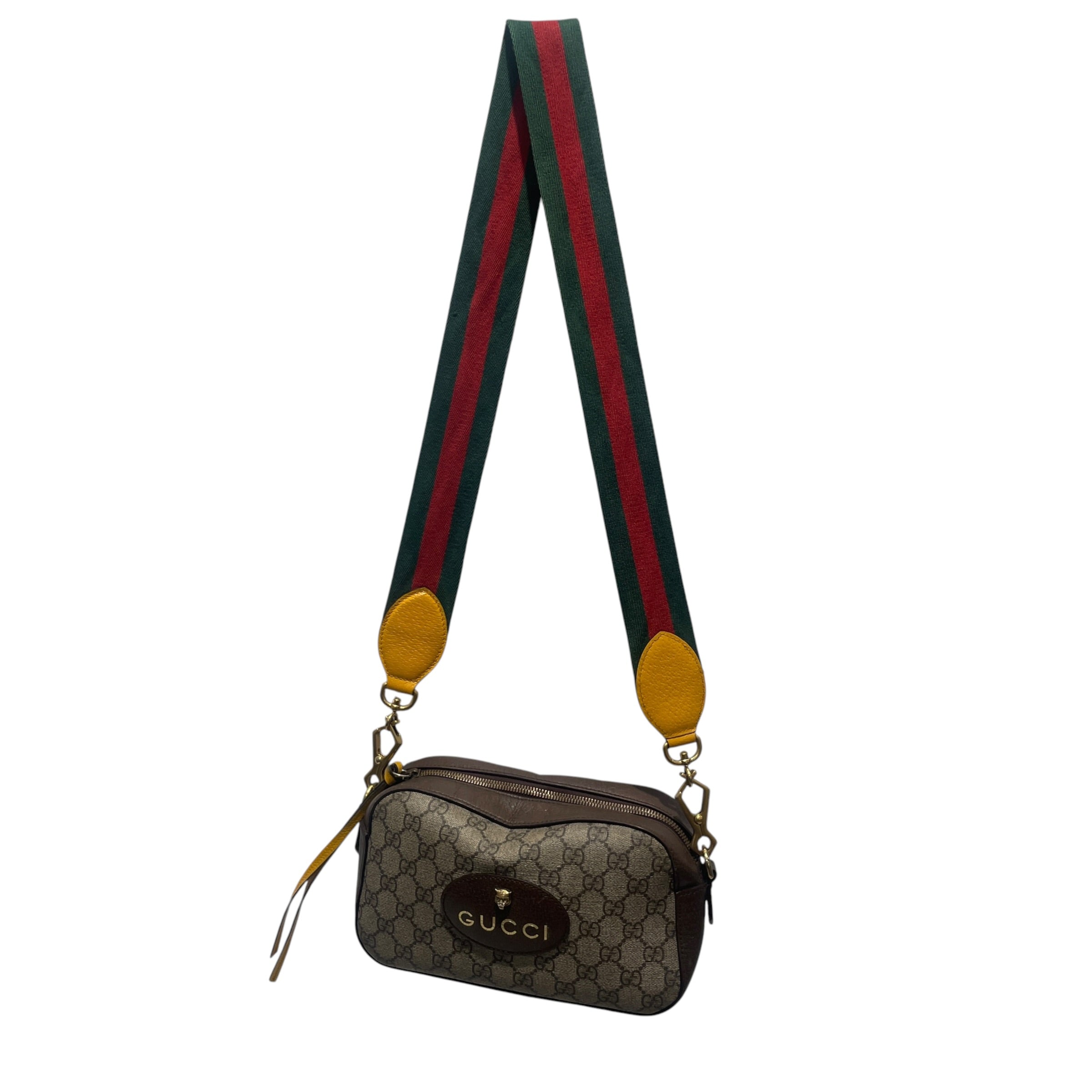 GUCCI/Cross Body Bag/Monogram/Leather/BRW/GG Neo Supreme